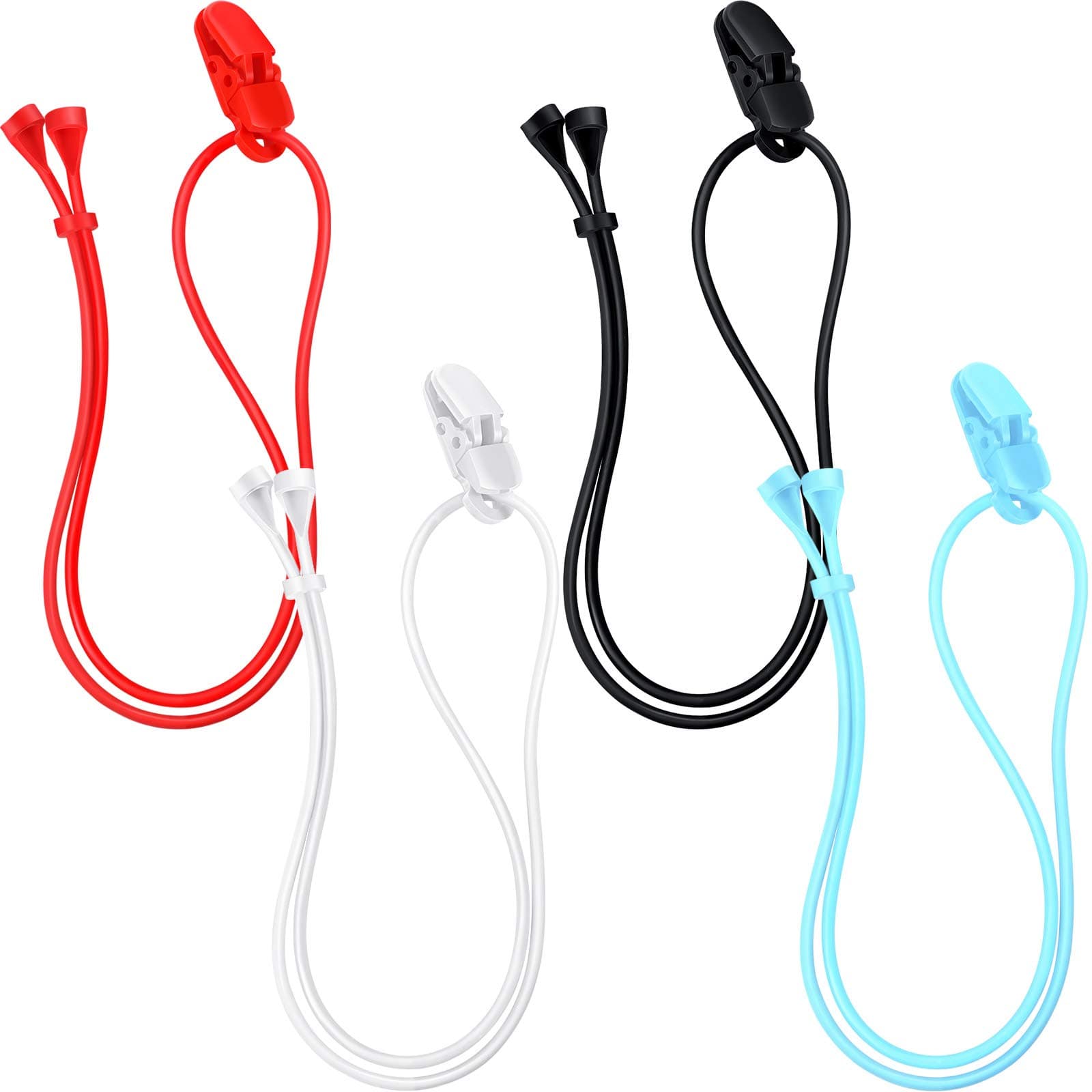 BBTO 4 Pcs Hearing Aid Clips Adjustable Lanyard Holder Anti-loss Portable Protector Rope for Seniors Adults