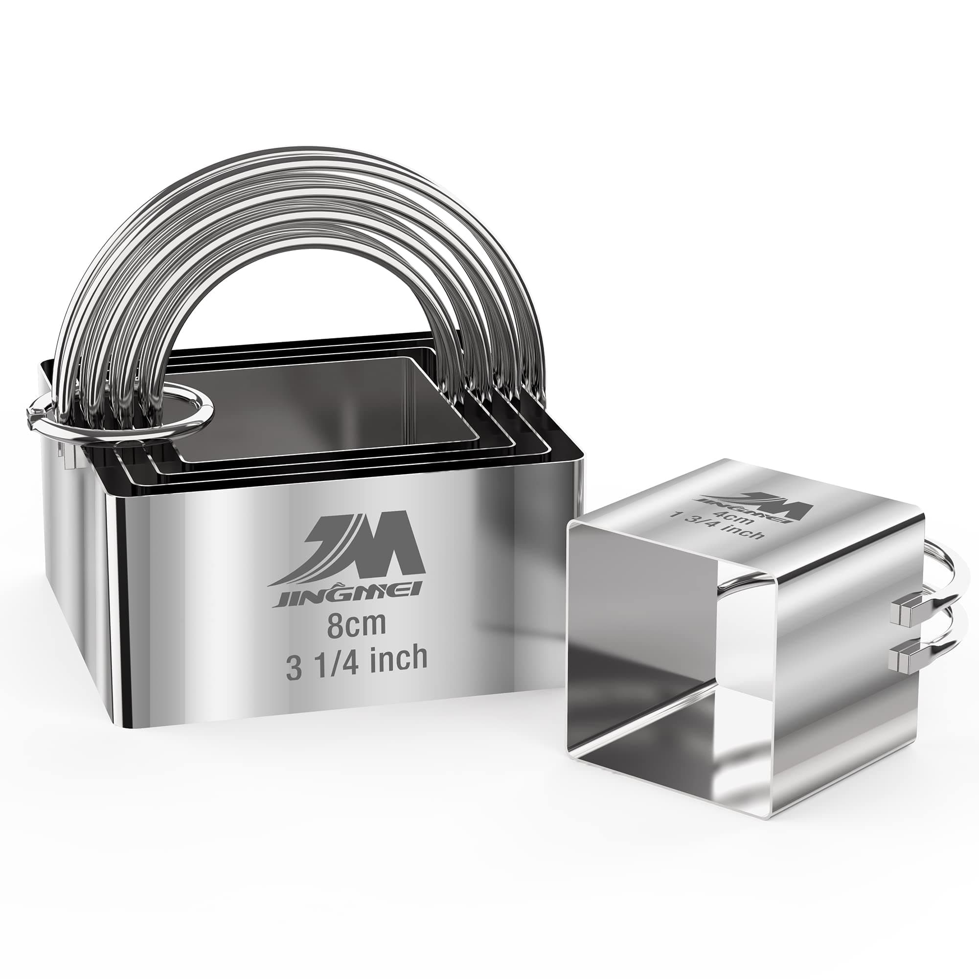 Square Biscuit Cutter Set 1.75inch 2inch 2.25inch 2.75inch 3.25inch, Stainless Steel Cookies Cutter with Handle, Professional Baking Dough Tools,5pcs set