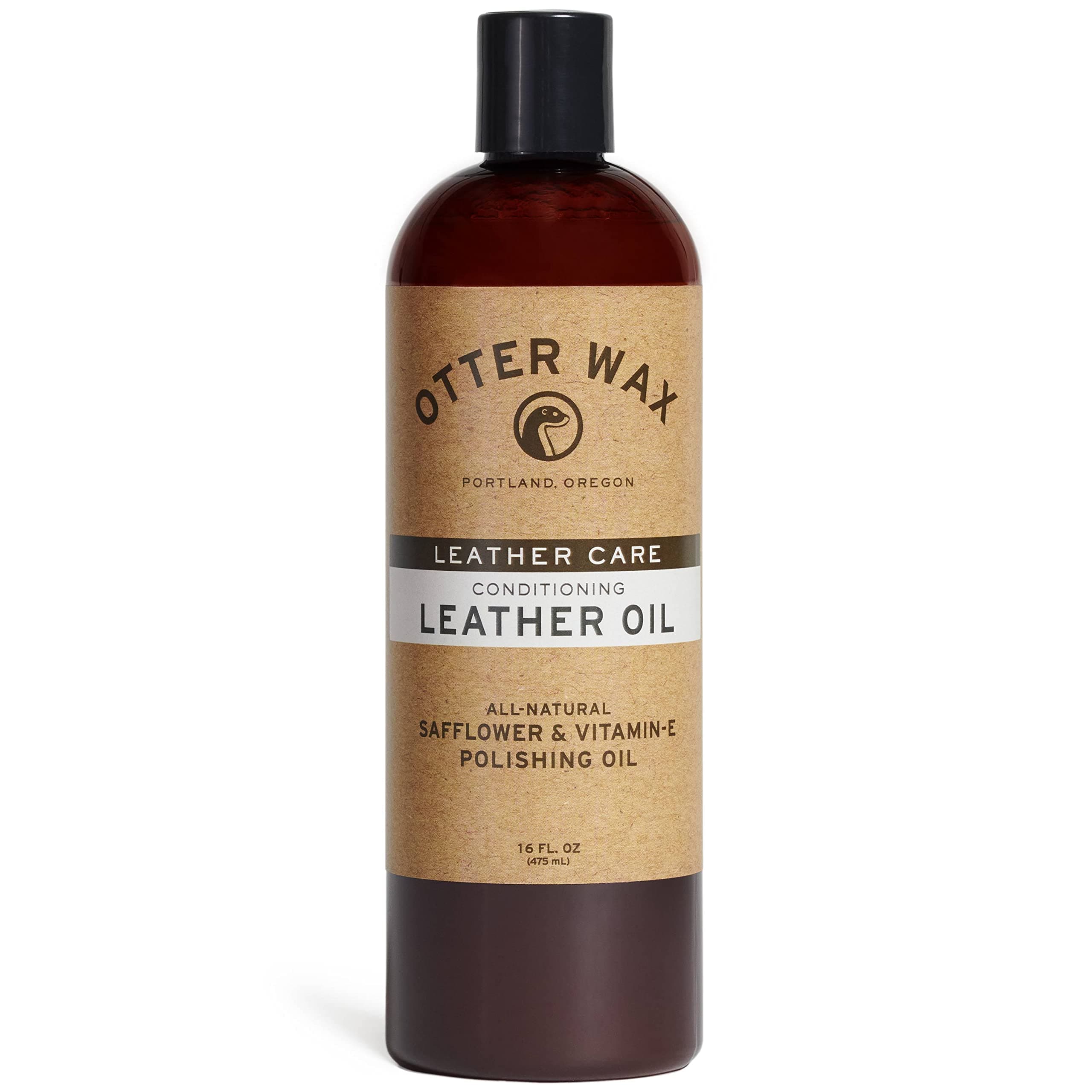 Otter Wax Leather Oil | 16 Oz | Leather Cleaner & Conditioner | All-Natural Color-Safe Treatment for Boots, Furniture, Auto Seats, Jackets, Shoes & Bags | Chemical & PFAS-Free | Made in Portland USA