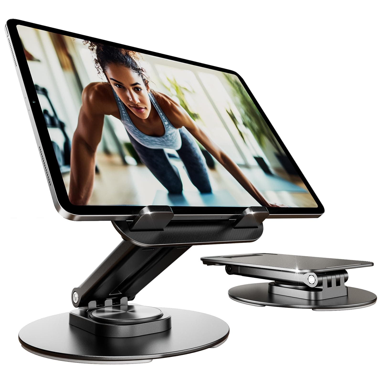 Adjustable Phone/Tablet Stand - Klearlook [2026 Upgraded] Foldable Tablet&Phone Holder| 360° Rotation iPad Holder Dock Stand Compatible iPad Pro 12.9/11/10.2/9.7/Air/Mini, other 4-13" Tablet&Phones
