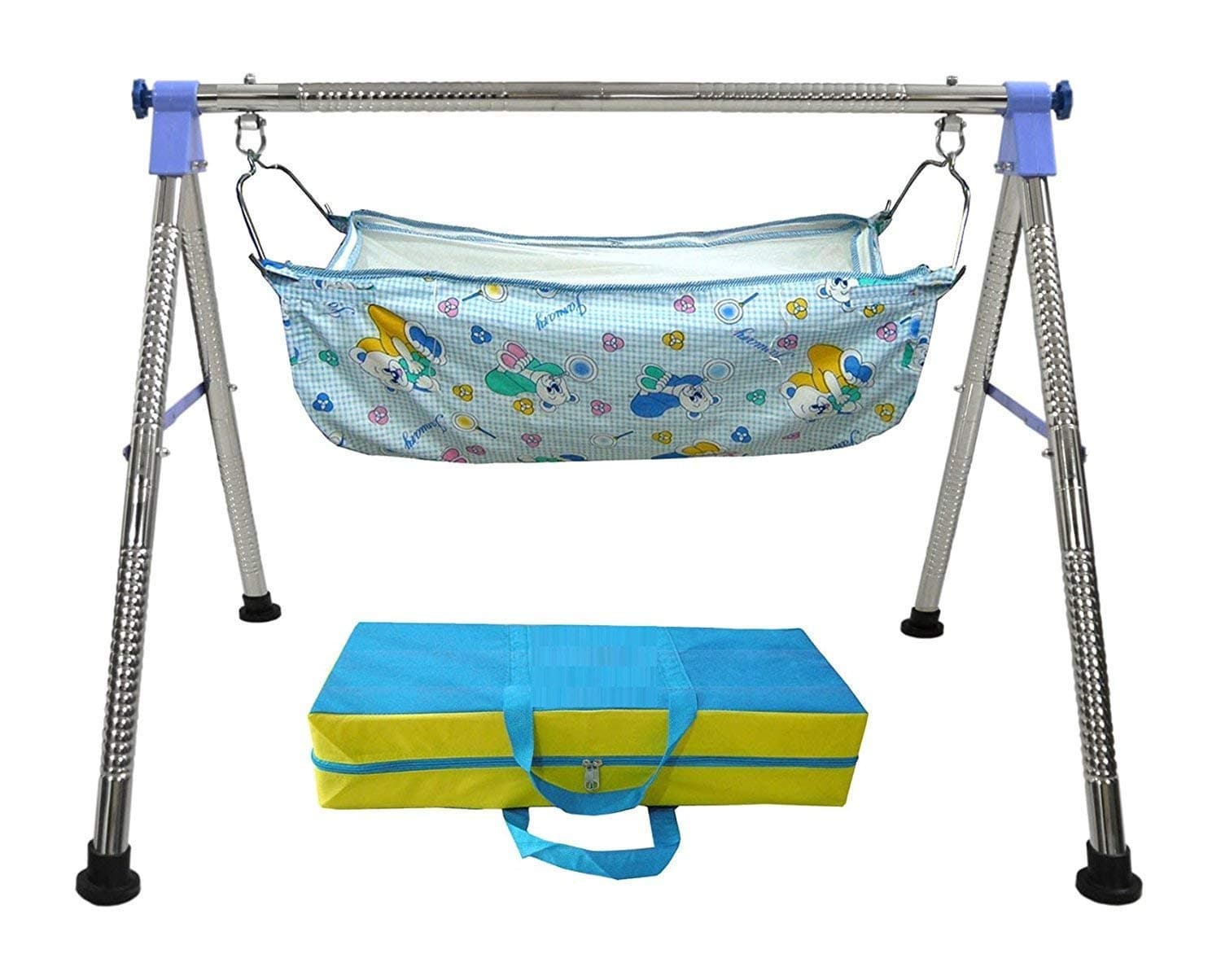 WESTTURN Indian Style Ghodiyu Born Baby Sleep Swing Cradle, (Blue) 2