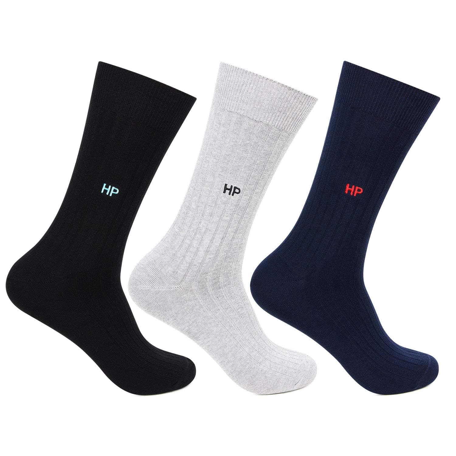 Men's Calf Length Cotton Socks (BRPHPM-14A-PO3_Multicolor_Freesize_Multicolor)