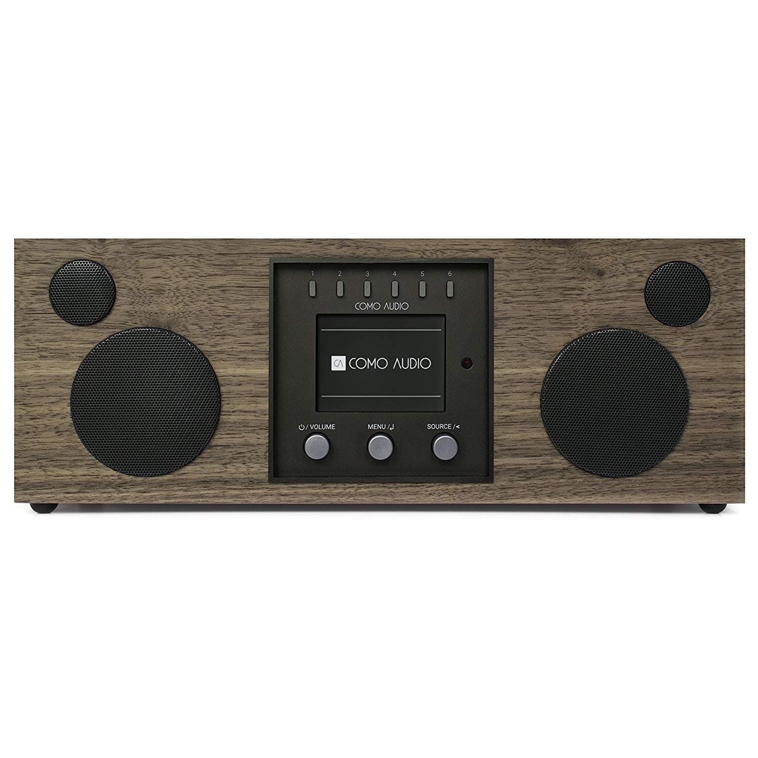 Como Audio Duetto Wireless Speaker - Hand-Crafted Veneer Cabinets - One Touch Streaming, Internet Radio, Bluetooth, Wi-Fi - Hickory/Black