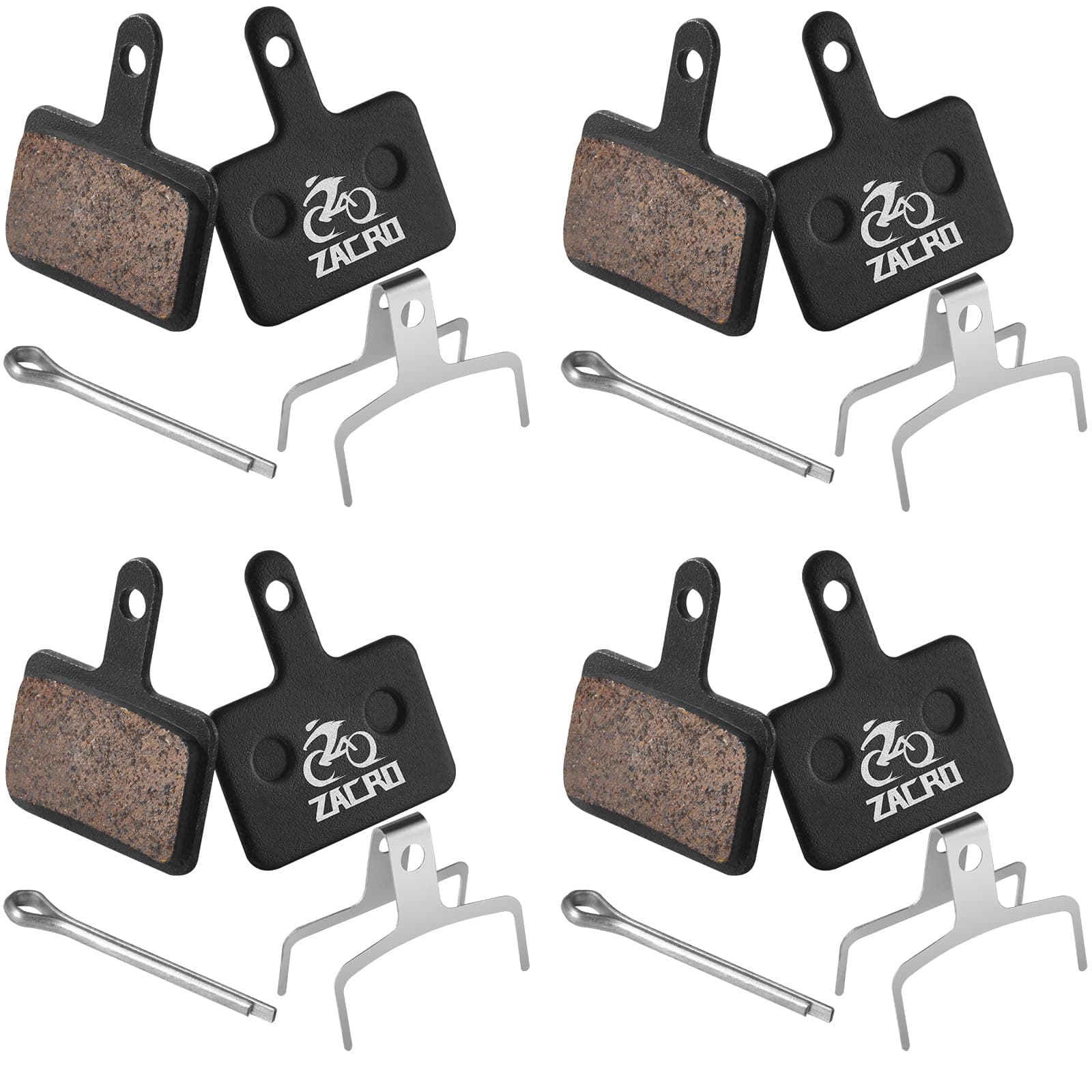 4 Pairs Bike Brake Pads, Ceramic Bicycle Disc Brake Pads Fit for Tektro Shimano TRP Deore Br-M575 B01s Mt200 M525 M515 T615 T675 M505 M495 M486 M485, Mountain MTB Ebike Brake Pads Replacement
