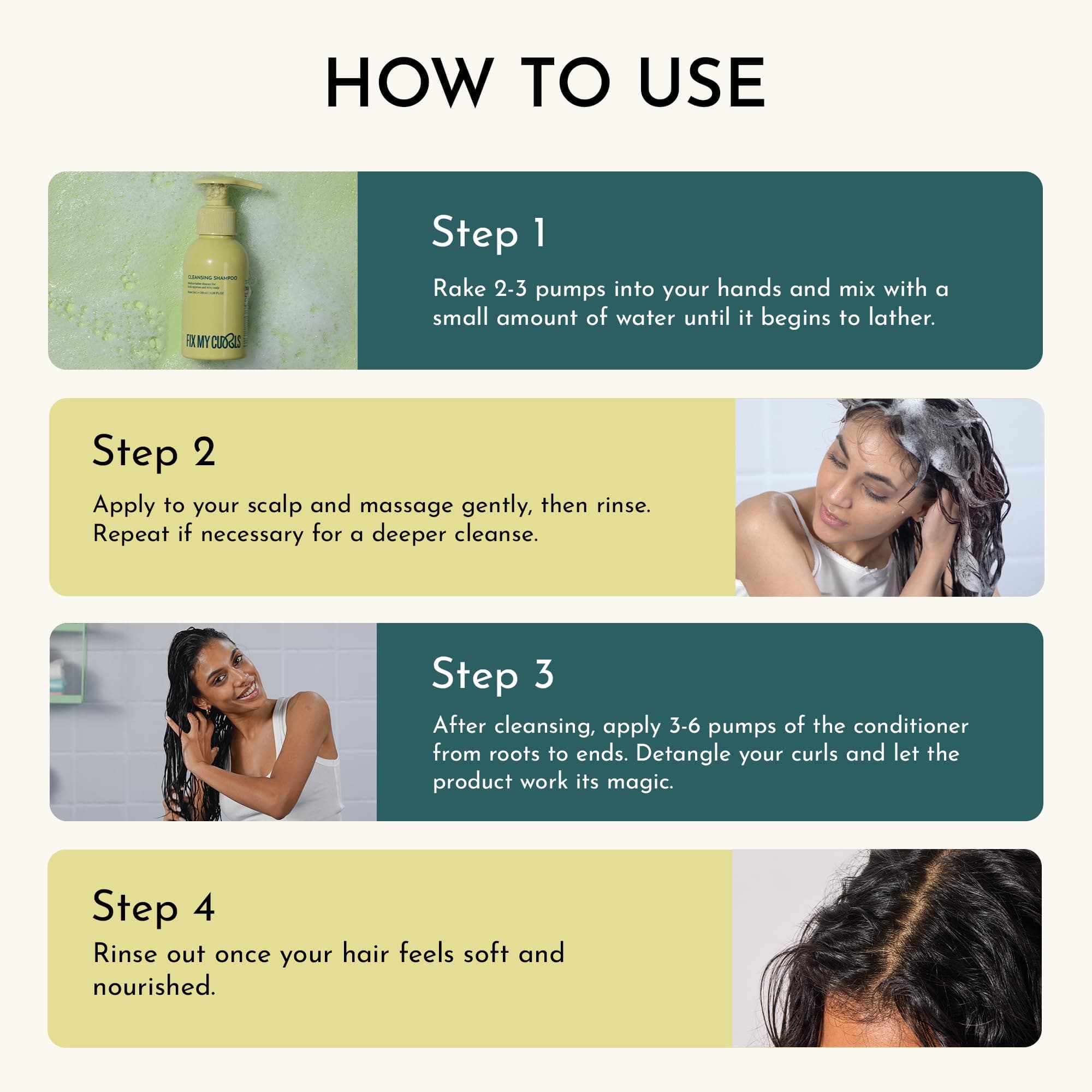 Fix My Curls Cleansing Shampoo & Hair Conditioner For Nourishing, & Moisturizing | Curly Hair & Wavy Hair | Anti Dandruff Shampoo & Conditioner| Tea Tree| Sulphate Free & Silicone Free 8.81 Oz Each