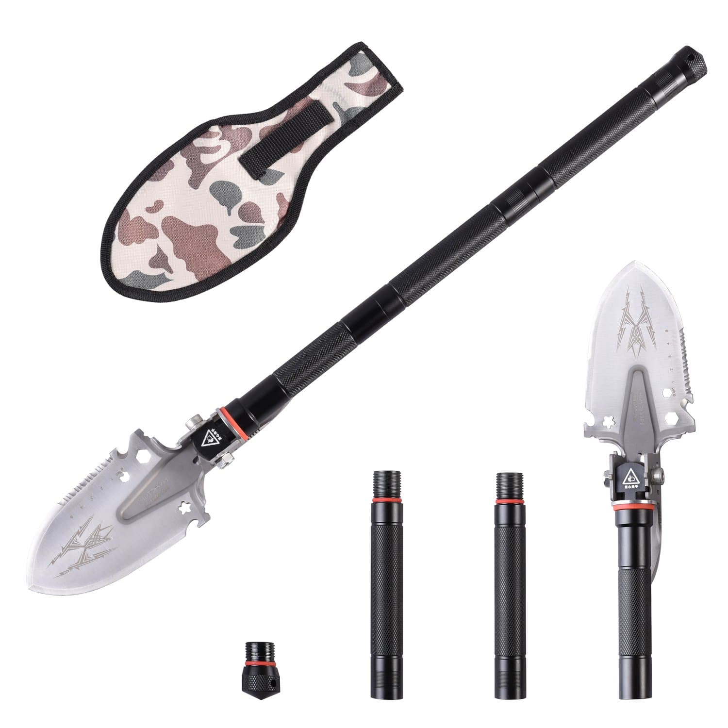 Aatrox Military Shovel Portable Multi-Function Folding Survival Shovel for Camping, Hiking, Hunting, Backpacking, Fishing, Car Emergency, Trench Entrenching Tool