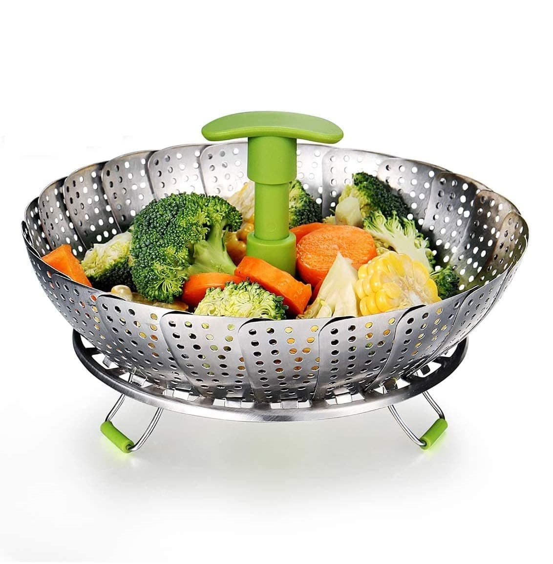 MEISHA Enterprise Medium Stainless Steel Steamer Basket for Vegetable/Insert for Pots, Pans steam Boiling (5.6"-9") | Multipurpose steam Tray for Momo Put in Crock pots