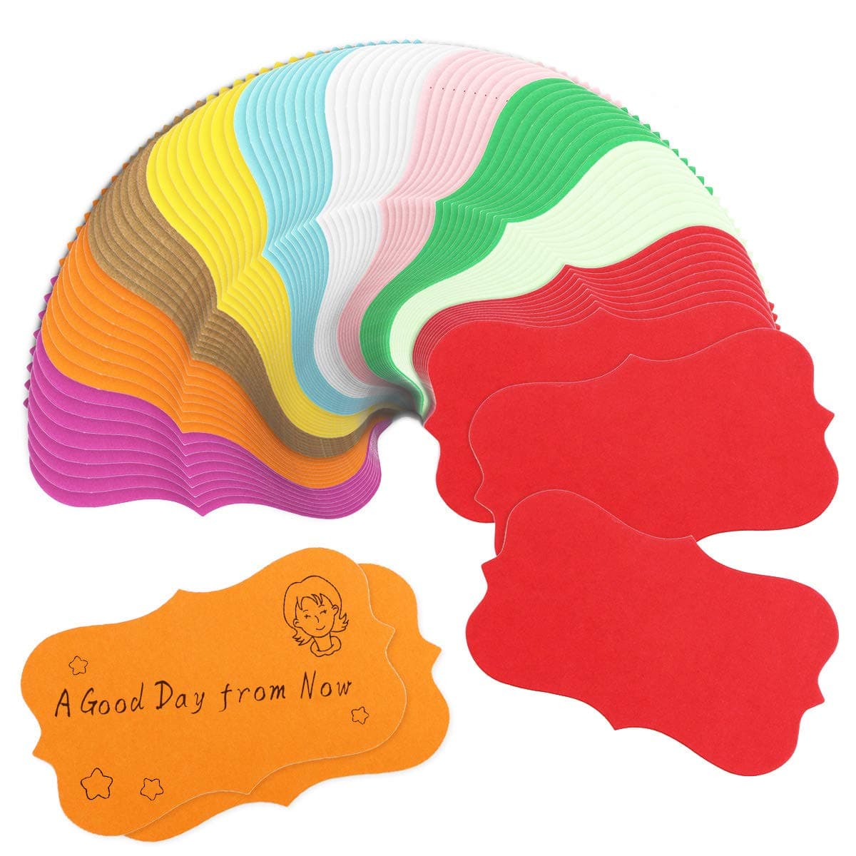 200 Pieces Color Paper Business Cards, Blank Cardboard Paper Message Card(10 Colors)