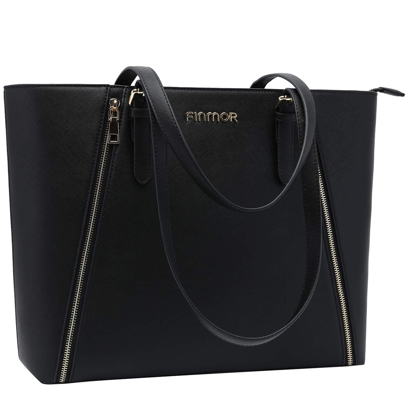 Laptop Bag,Large Office Laptop Briefcase for Women,Laptop Purse Fit Up to 15.6 Inch,Multi-Pocket Laptop Totes for Women (C-15.6in-black)