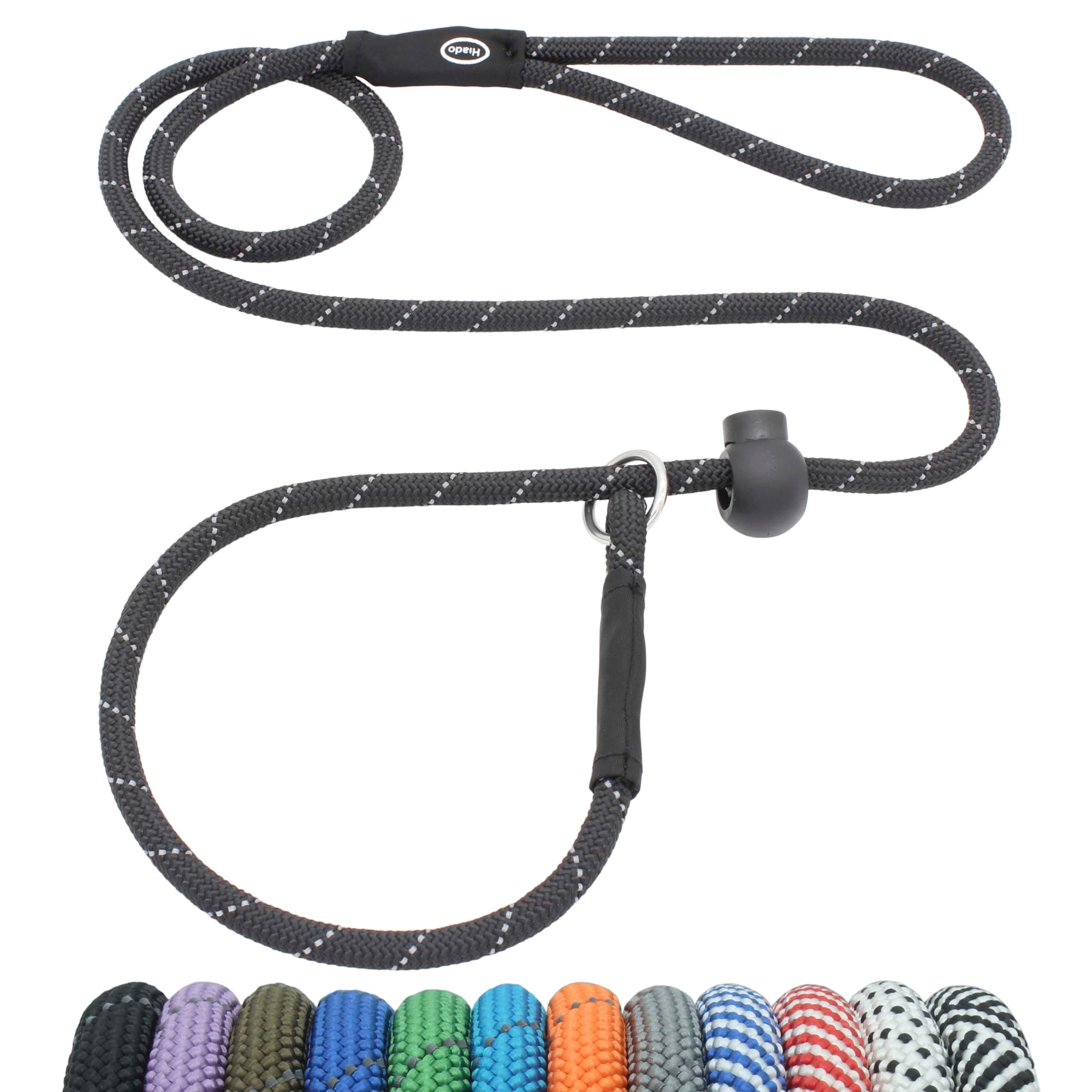 Slip Lead Dog Leash Reflective with Stopper Loop Rope Training No Pull for Small Medium Large Dogs 6ft Black