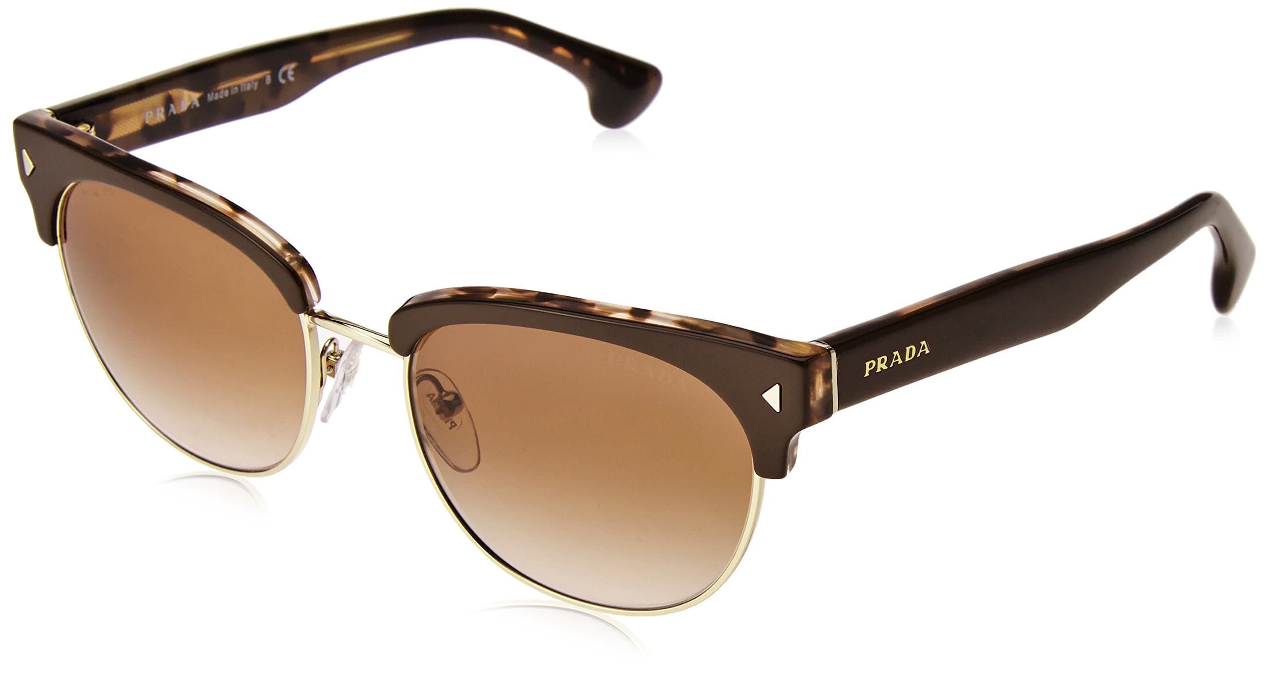 Prada PR08QS Sunglasses-ROL/0A6 Top Brown/Pink Havana (Brown Gradient Lens)-51mm