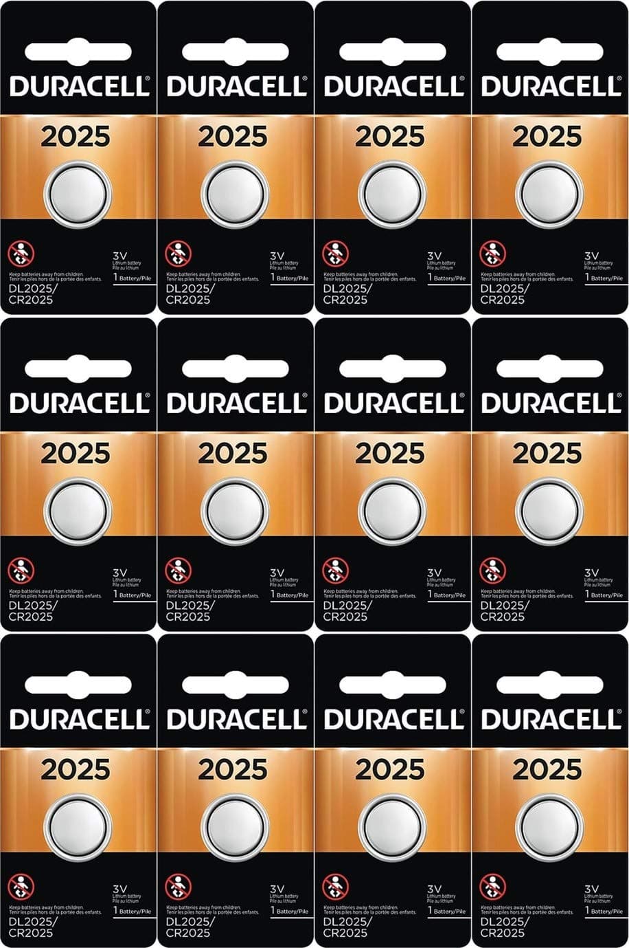 Duracell 12-Pack 2025 Batteries 3.0 Volt Lithium Coin Button