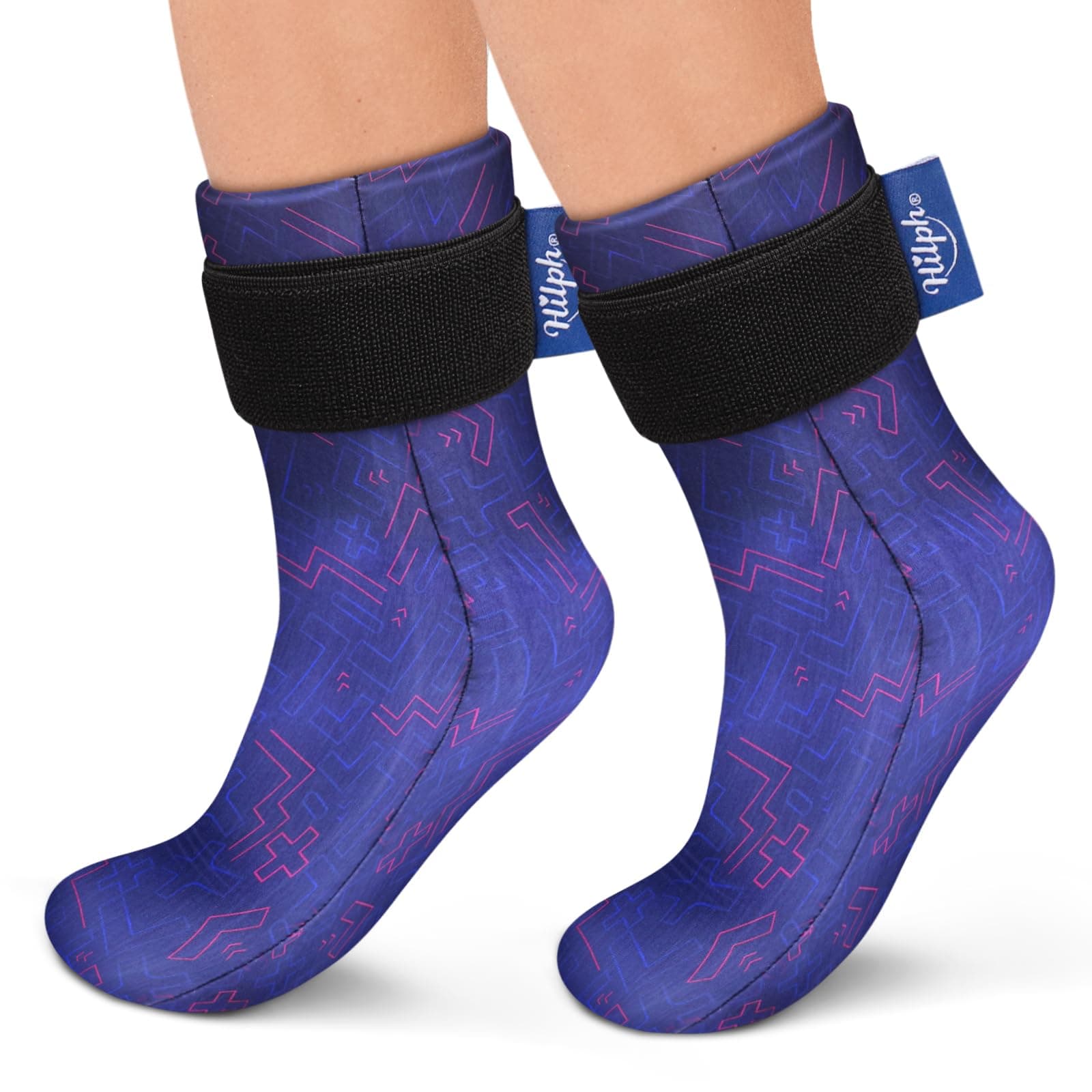 Hilph Cold Therapy Socks for Hot Feet, Reusable Ice Pack Cooling Sock Foot Ice Pack Wrap Cold Therapy Compression Ice Sock for Heel, Ankle, Feet Plantar Fasciitis, Achilles Tendonitis-2 Blue