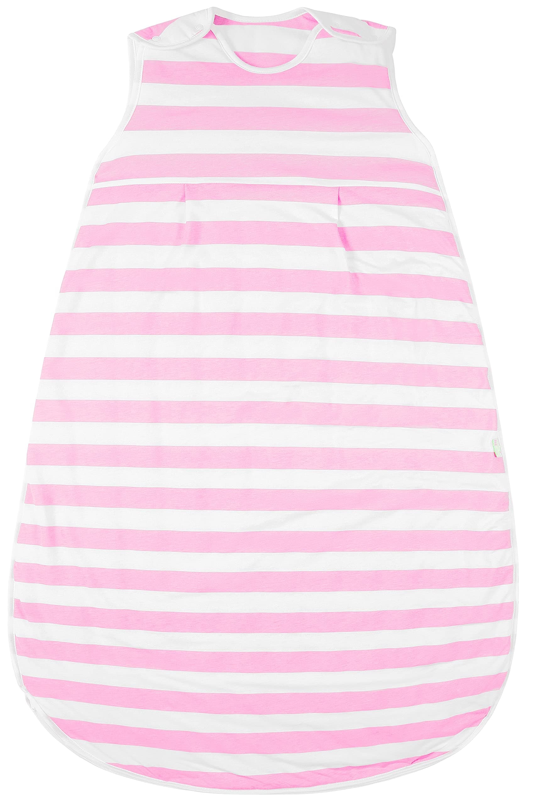 Snoozebag Child Toddler Sleeping Bag Size 3-6 Years 2.5 Tog Long 130cm With Side Zip Opening 100% Cotton Outer Nursery Sleepsack (Pink Stripe)