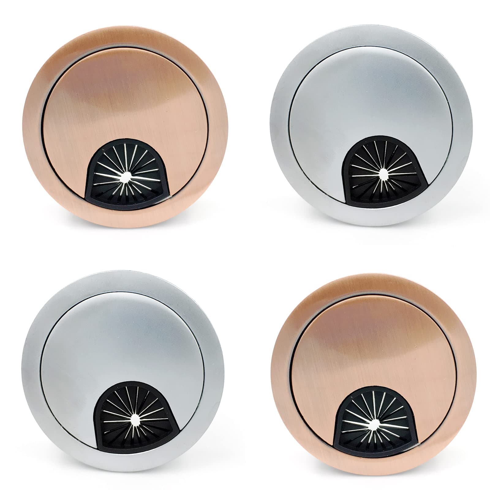 2 inch Metal Desk Cable Grommet Hole Covers for Wires,Cable Hole Cover Desk Wire Hole Insert Furniture Grommets,4 PCS Table Grommet
