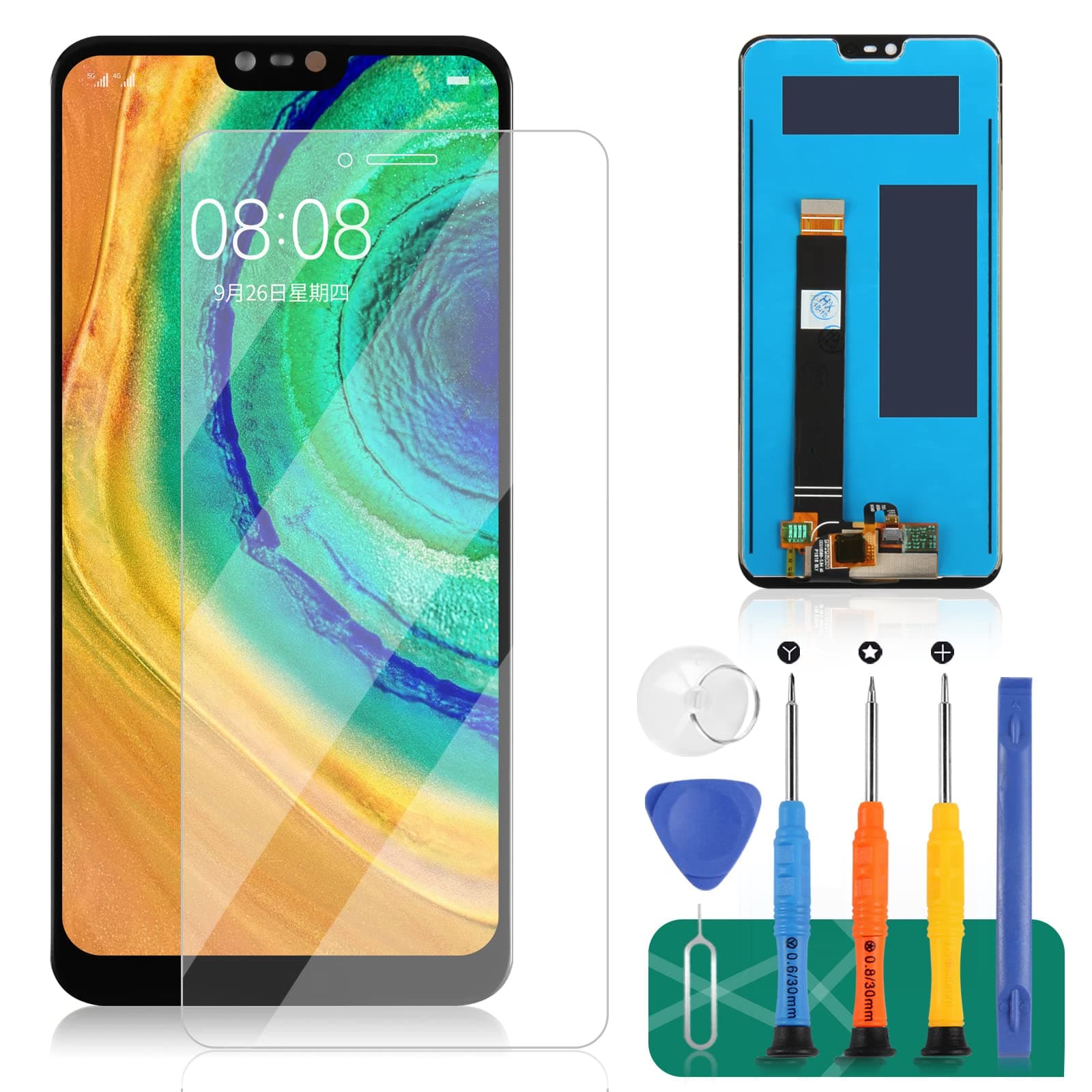 for Nokia 6 2017 N6 LCD Screen Replacement for N6 TA-1000 TA-1003 TA-1033 TA-1025 5.5" LCD Display Touch Screen Digitizer Panel Assembly Full Repair Parts