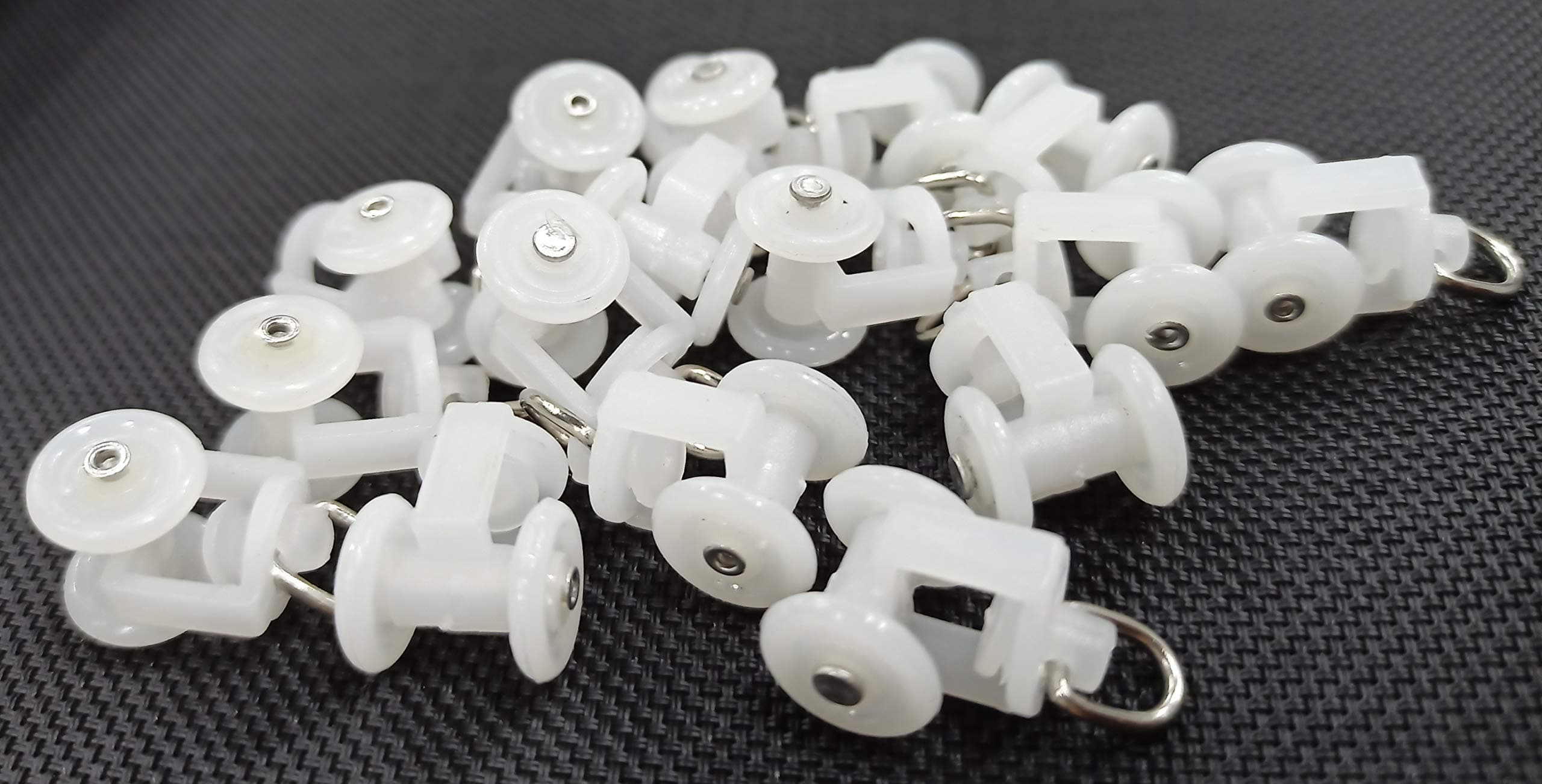 Runners/Sliders for M Track/Curtain Channel - White Colour - 50 Pieces