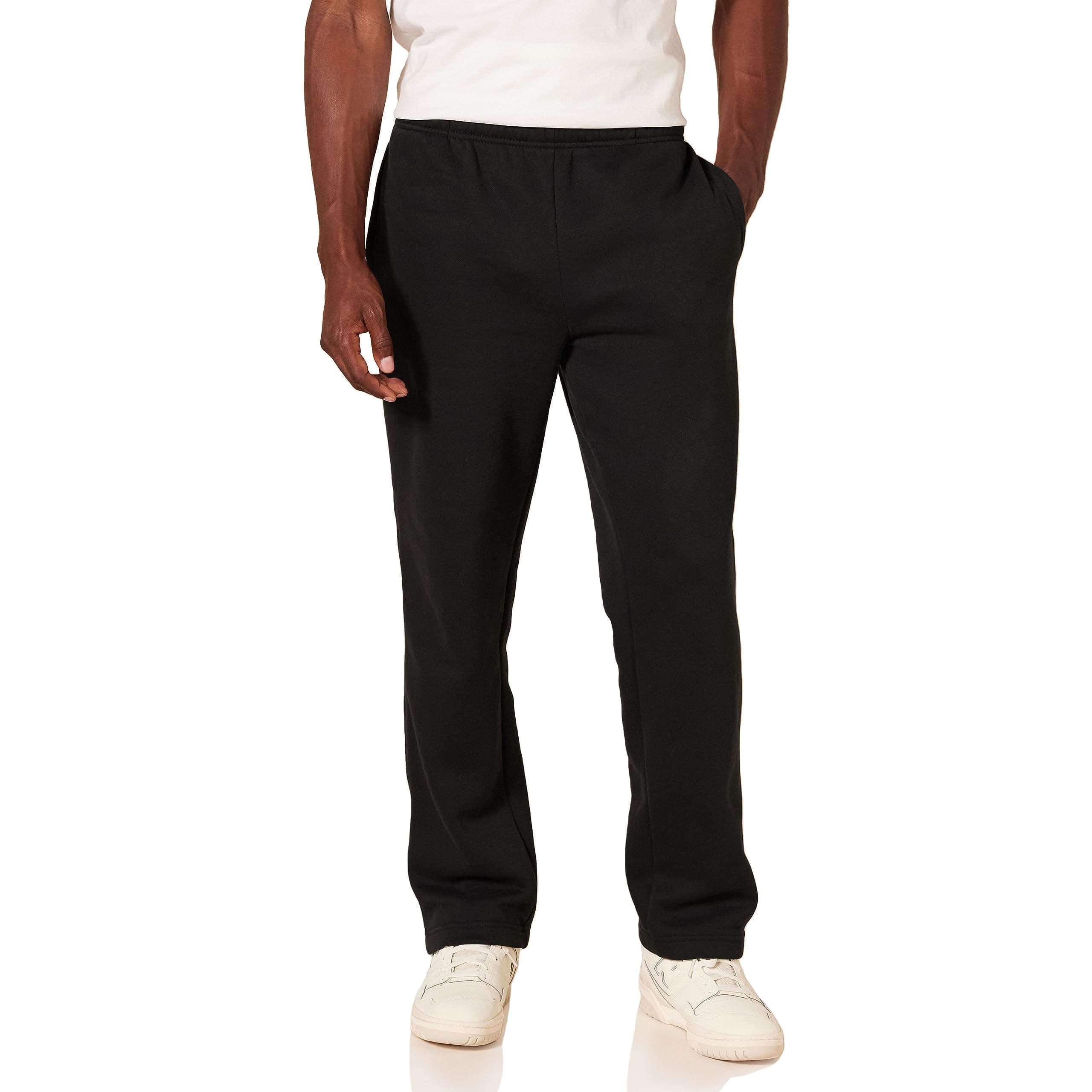 Amazon Essentials Men's Relaxed Straight Leg Fleece Open Bottom Sweatpant (Available in Big & Tall)