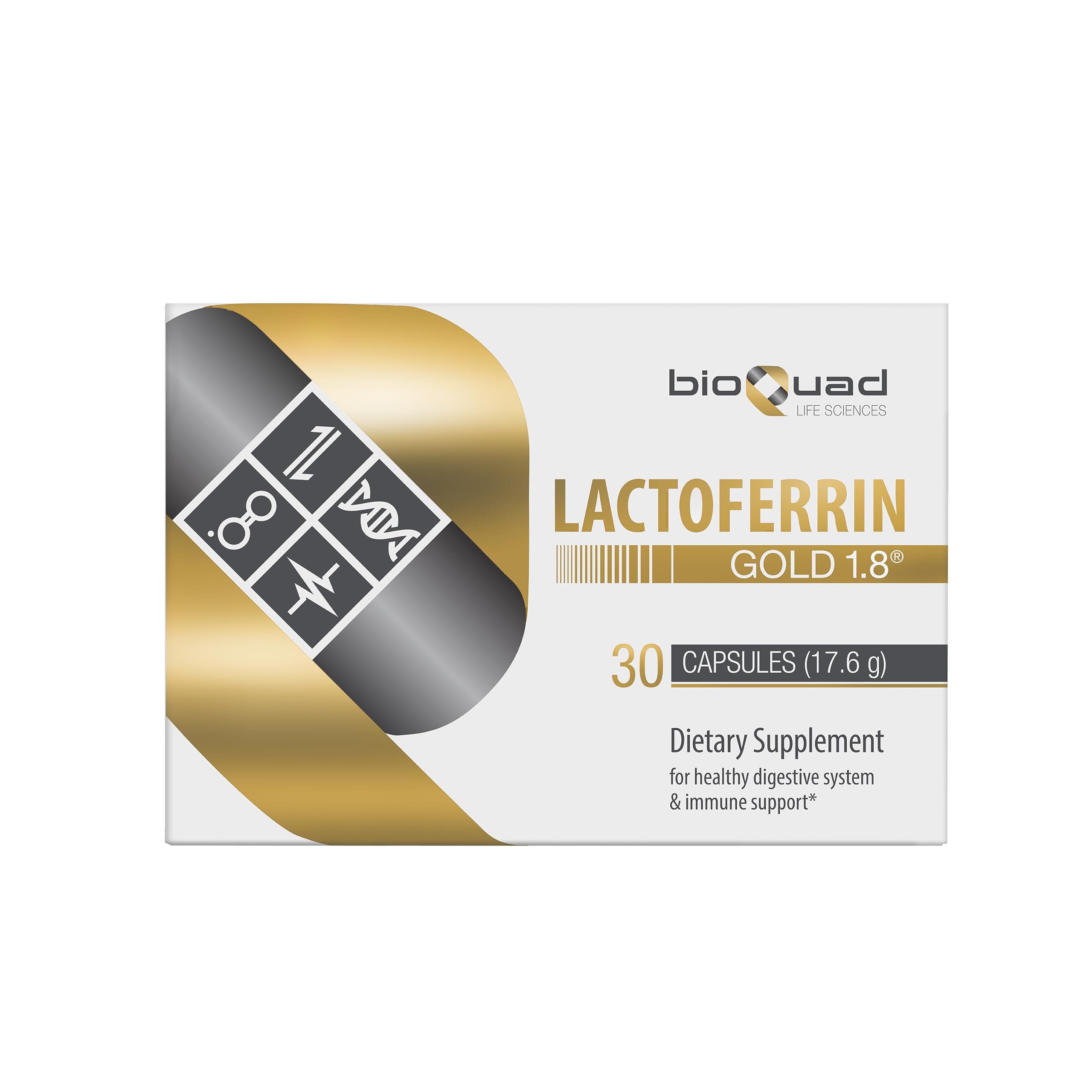 Lactoferrin Gold 1.8 - for Immune Support, Digestive Health, and Iron Absorption - Lactose-Free, Gluten-Free, Non-GMO (30 Count)