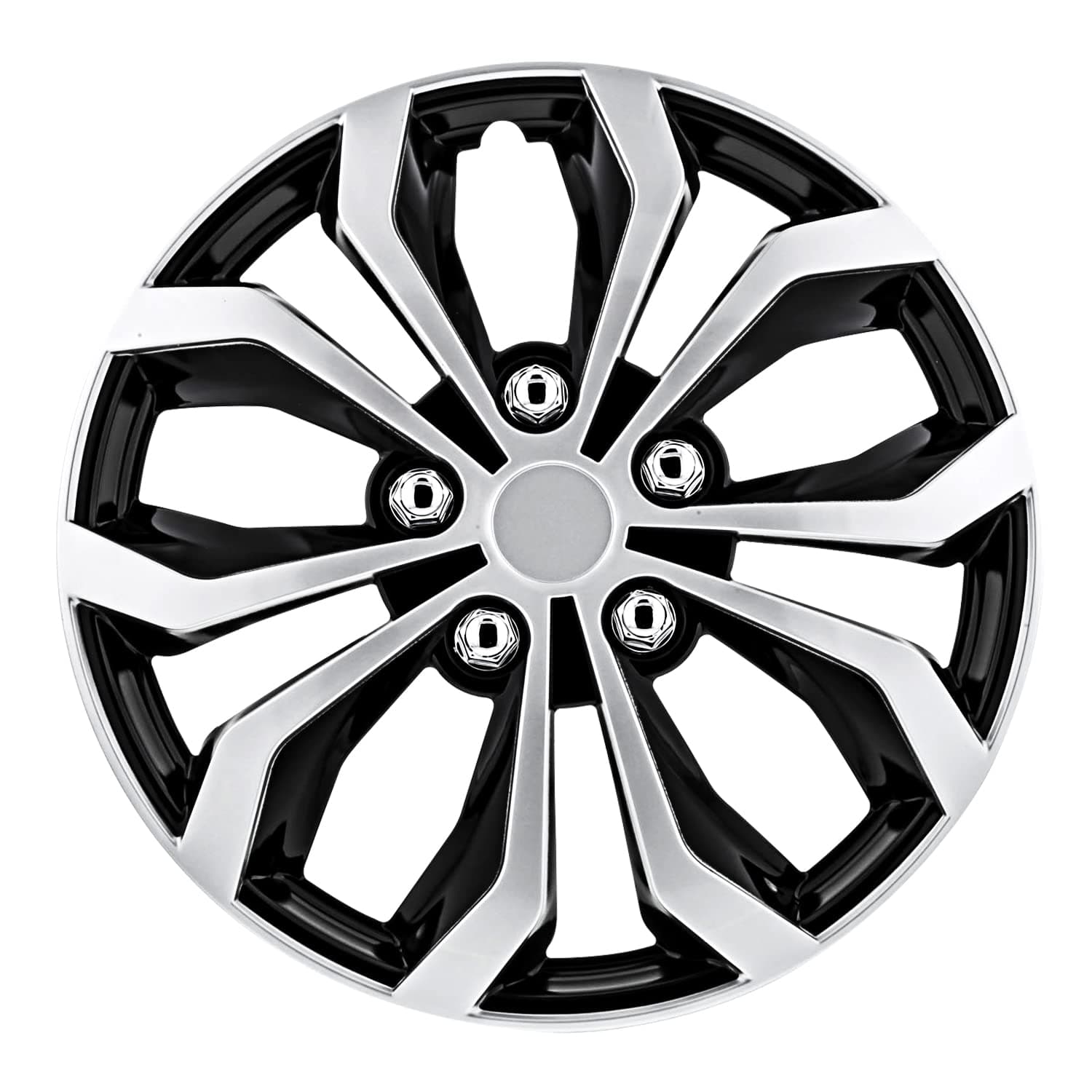 Automotive Wh553-15S-Bs Black/Silver 15 Inch 15" Spyder Performance Wheel Cover | Pack Of 4 | Fits Toyota Volkswagen Vw Chevy Chevrolet Honda Mazda Dodge Ford And Others