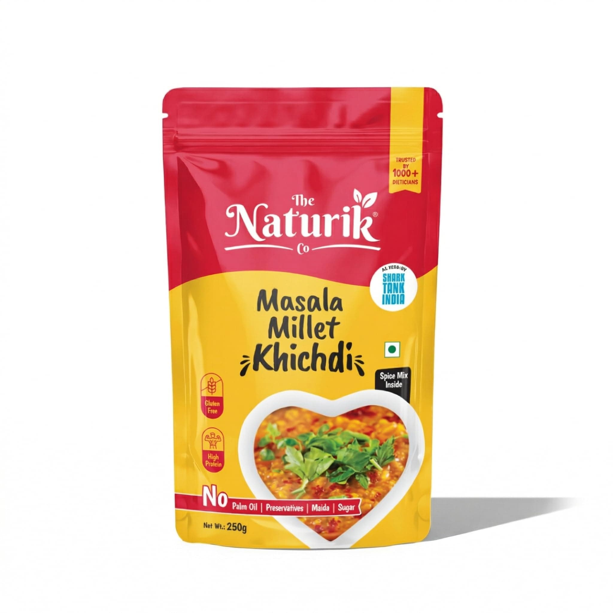 Masala Millet Khichdi 250g (Pack of 1), Ready to Cook, High Protein, Gluten-Free, Vegan, Low Calorie and No Preservative | As Seen On Shark Tank