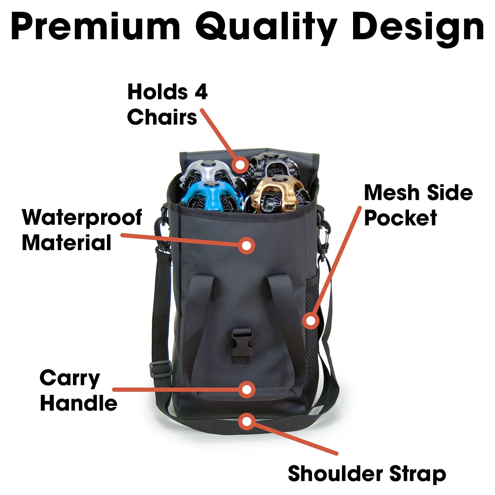 4 Chair Bag for Cliq Camping Chairs - Carry Bag for Cliq Folding Chairs and Beach Chairs (1 Bag Only)