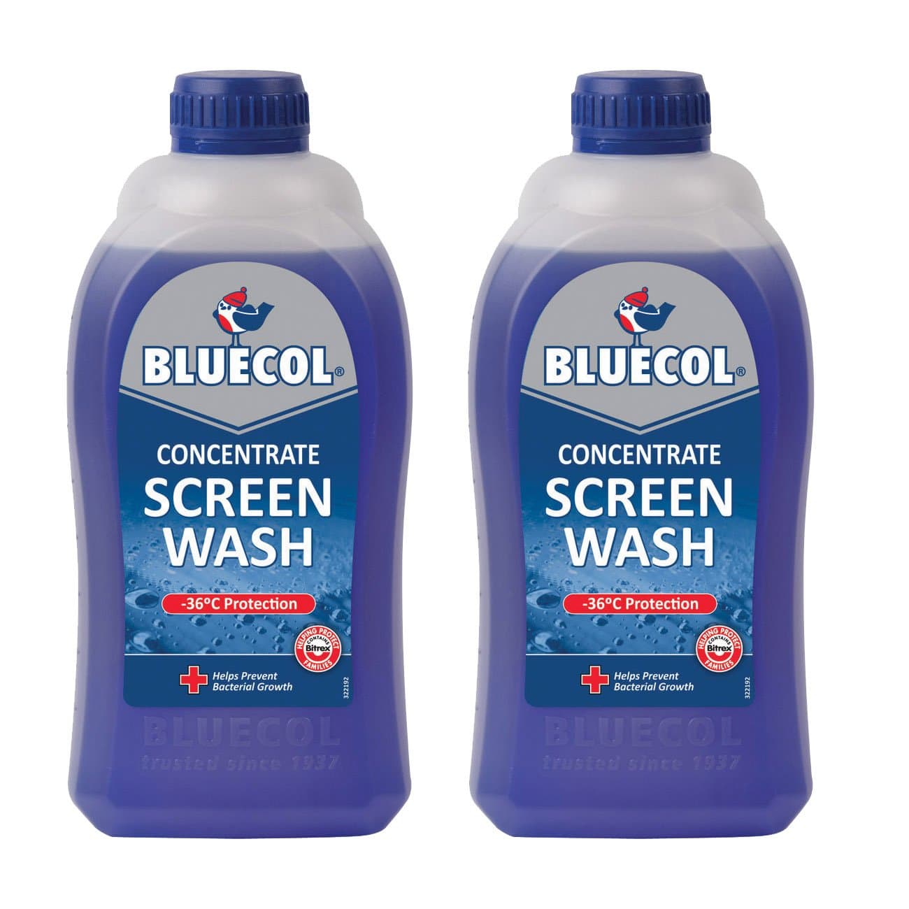 2 x Bluecol Concentrate Screenwash 1 Litre -36°C Protection