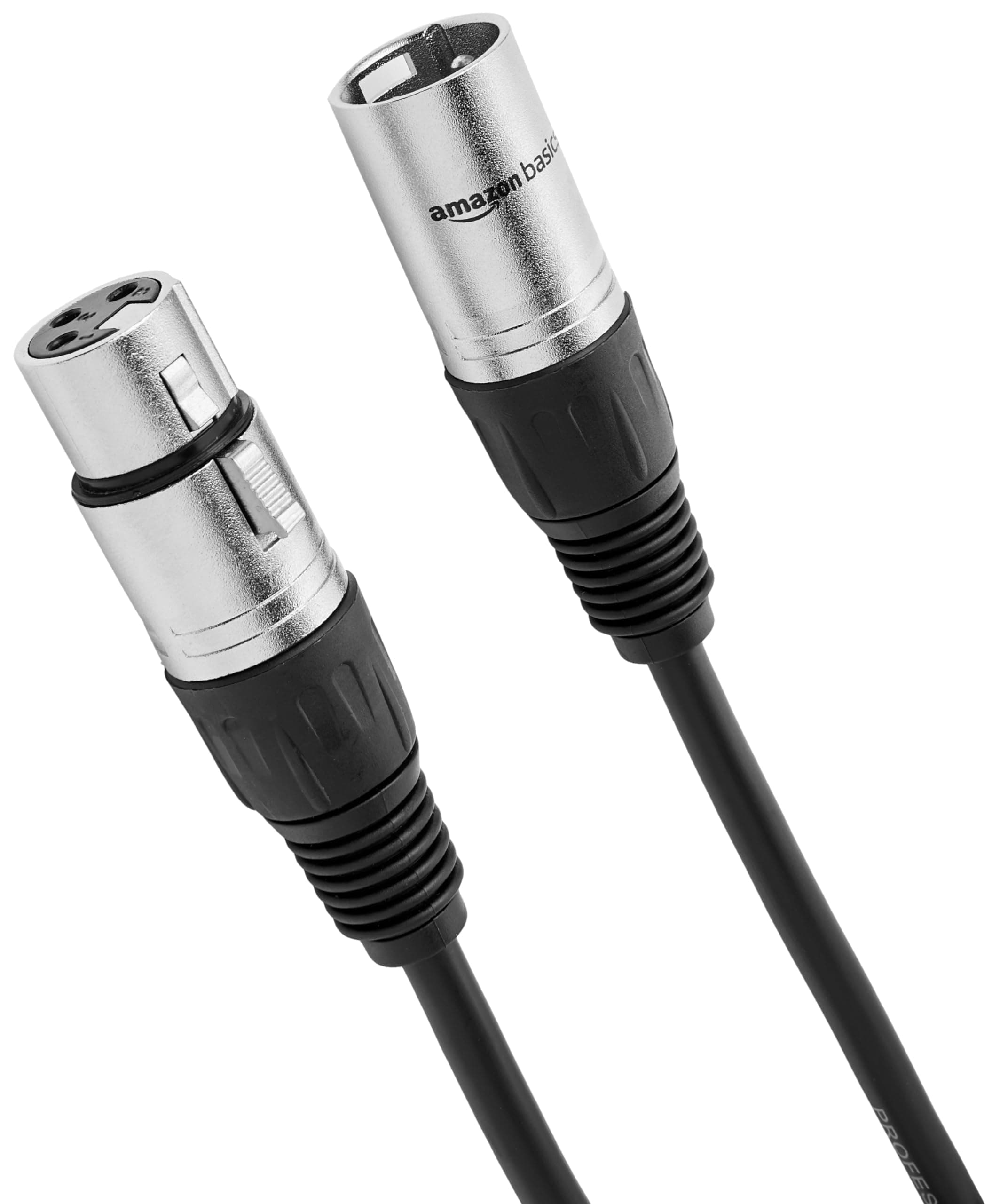 - Amazon Basics 2-Pack XLR Microphone Cable for Speaker or PA System, All Copper Conductors, 6MM PVC Jacket, 25 Foot, Black