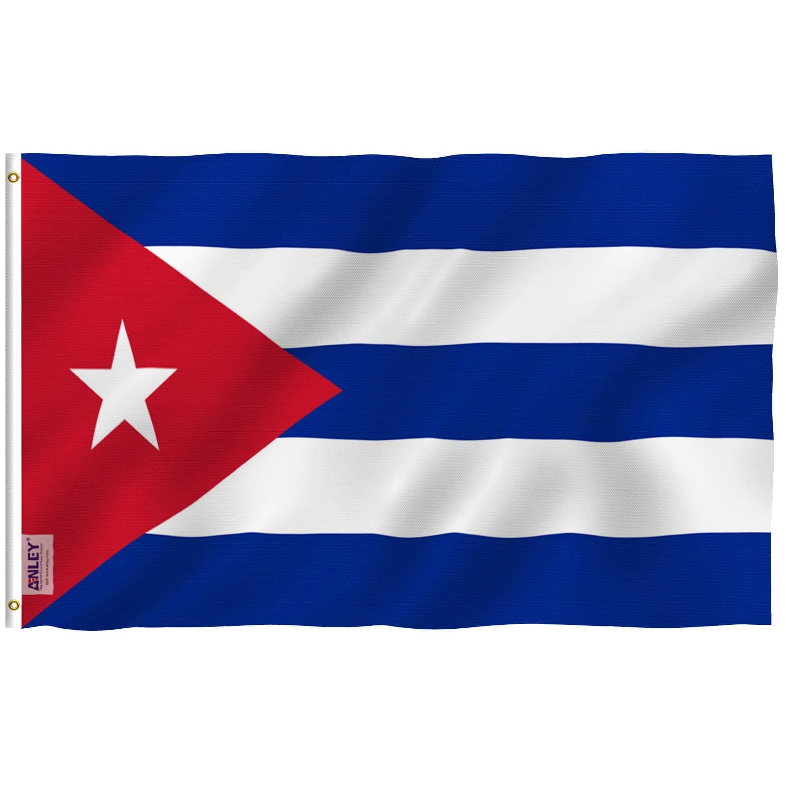 ANLEY Fly Breeze 3x5 Foot Cuba Flag - Vivid Color and UV Fade Resistant - Canvas Header and Double Stitched - Cuban National Flags Polyester with Brass Grommets 3 X 5 Ft