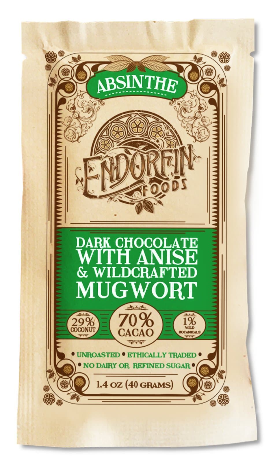 Endorfin Foods Absinthe - Dark Coconut Mylk Chocolate Bar