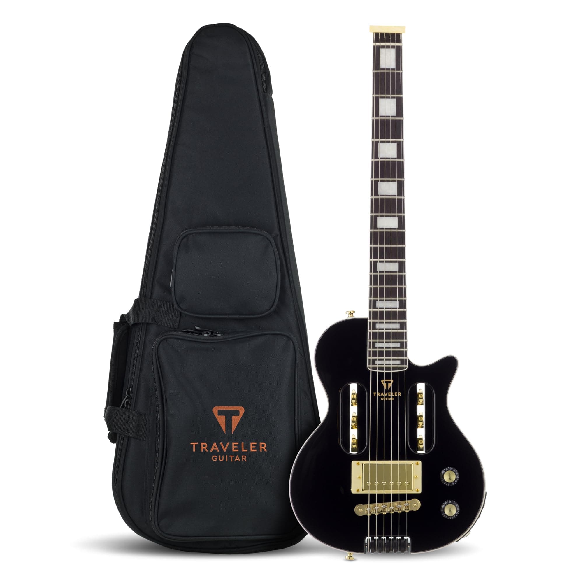 Traveler Guitar Electric Guitar 6 String EG-1 Custom (Gloss Black), Right, (EG1C BKG)