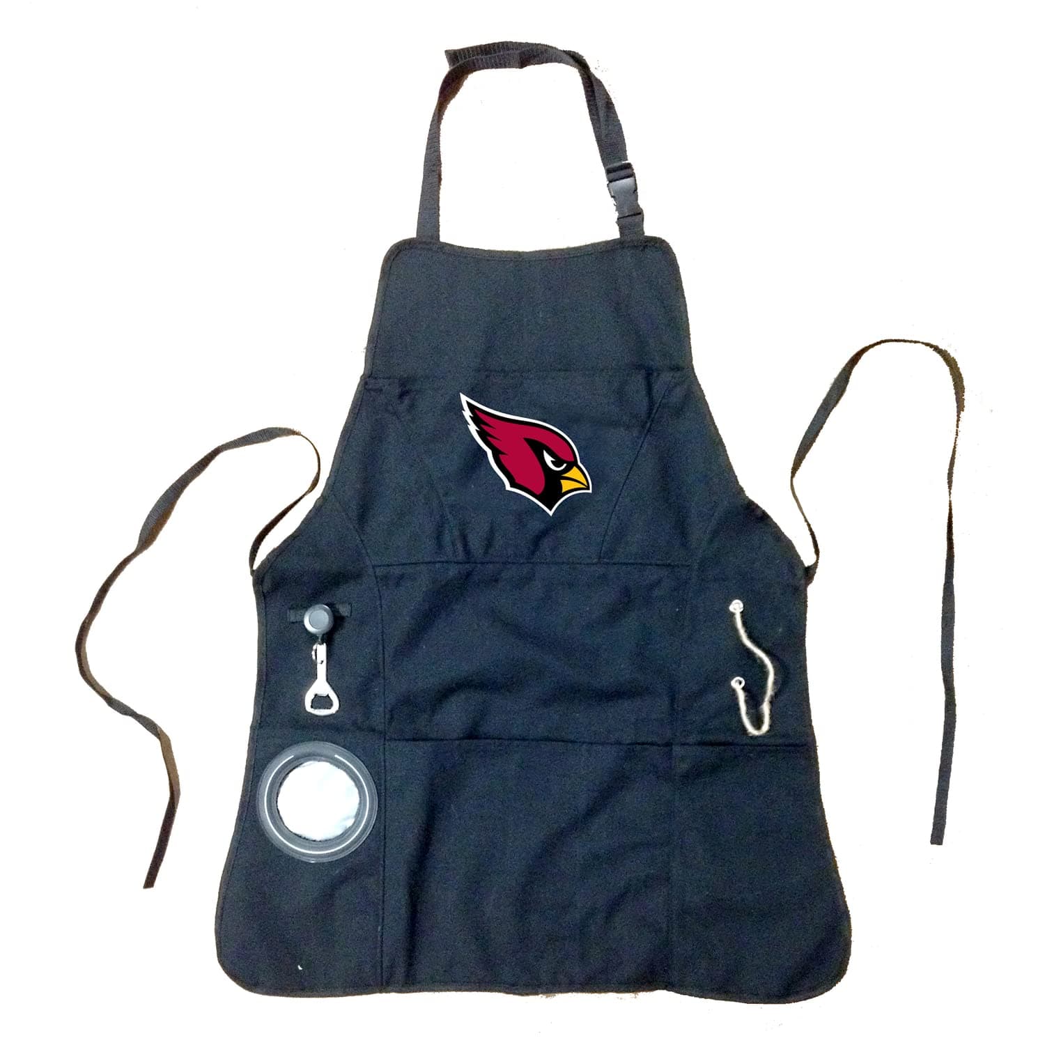 Team Sports America NFL Ultimate Grilling Apron with Bottle Opener and Insulated Beverage Holder, Adjustable Straps Men Women