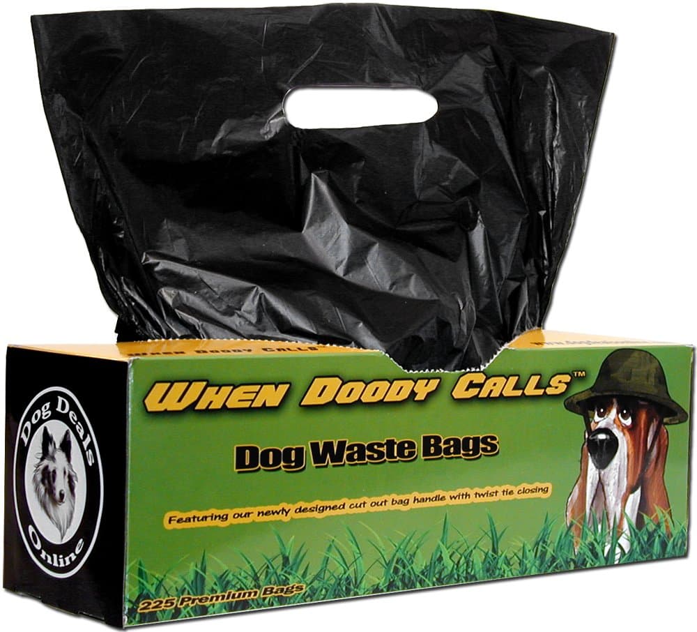 Dog Waste Bags, Pet Waste, Dog Poop-Premium Unscented Black Bags With Innovative Cut Out Handle In Bag And Twist Tie Feature Giving You More Room In The Bag. Single Pull Dispenser Pantry Box-Large Heavy Duty Bags Will Not Tear Or Leak - Guaranteed!