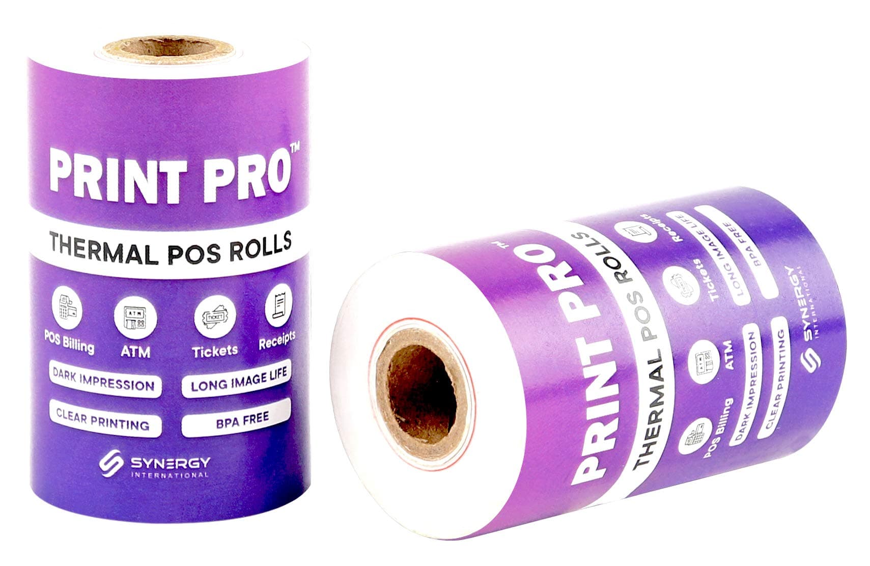 PRINT PRO™ THERMAL PAPER ROLLS ideal for POS, cash register machine, ATMs, Kiosks billing, tickets, receipts. Clear, Crisp Printing & Dark impression 48 Gsm (57 mm X 15 mtr, 50)