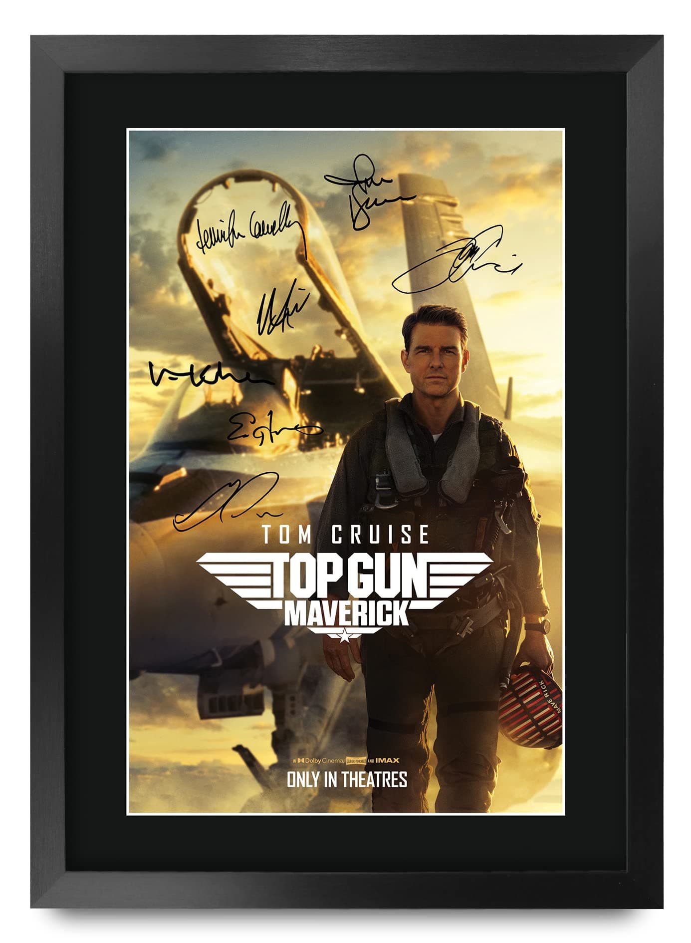 FR A3 Top Gun 2 Maverick Tom Cruise Gifts Printed Poster Signed Autograph Picture for Movie Memorabilia Fans - A3 Framed