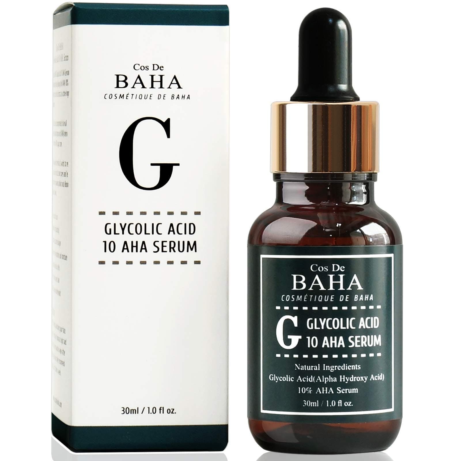AHA Glycolic Acid 10% Serum With Witch Hazel - Whitehead Power Liquid, Acne Prone Skin