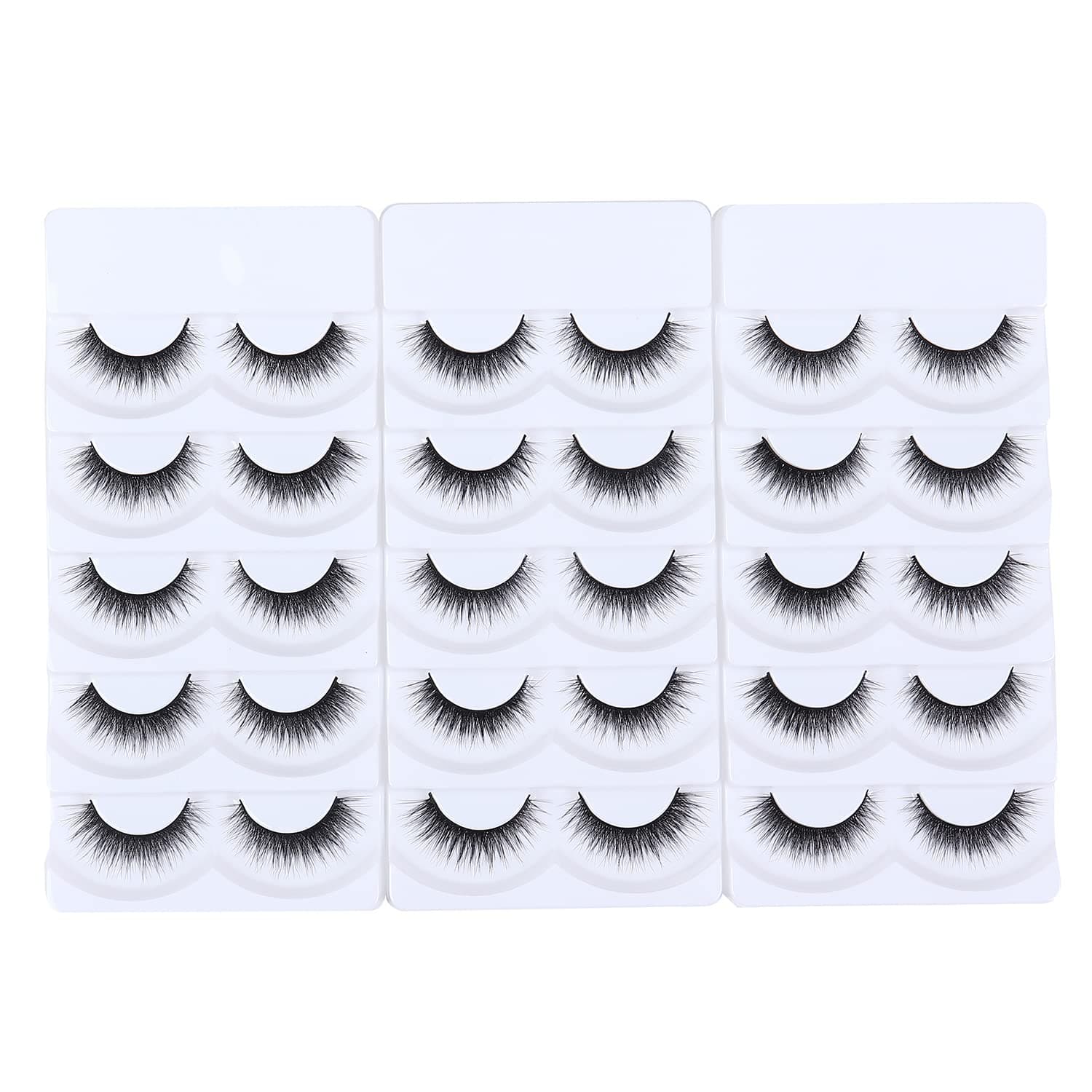 14mm False Lashes Natural Dramatic Eyelashes Handmade 3D Mink Faux Lashes Pack 3D/F41 (15 Pairs/3 Pack)
