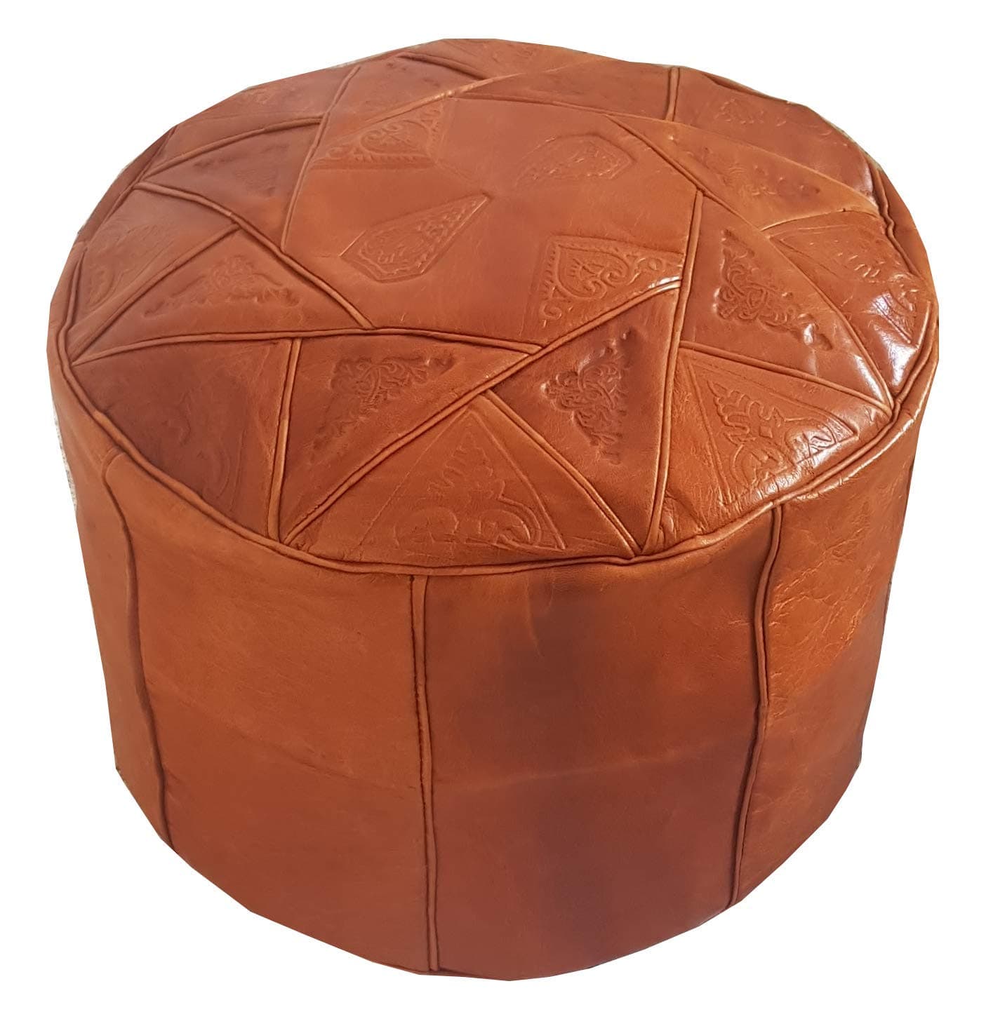 Genuine Leather Moroccan POUFFE Pouf Handmade Ottoman Footstool Non-Stuffed