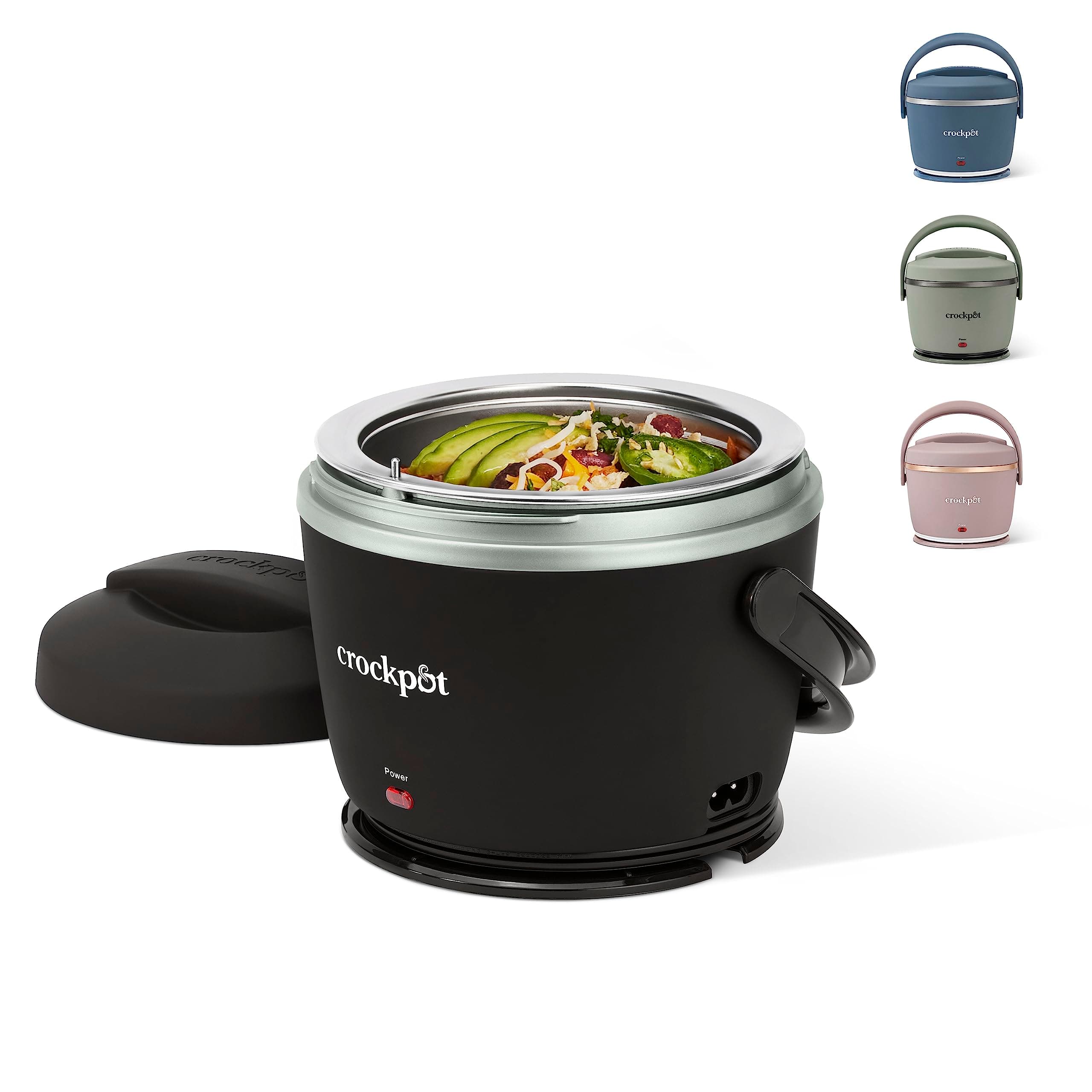 Crock-Pot Electric Lunch Box 20-Ounce Portable Food Warmer Black Licorice Perfect for Travel On-the-Go & Office Use | Stylish Spill-Free & Dishwasher-Safe | Ideal Men & Women's Gifts