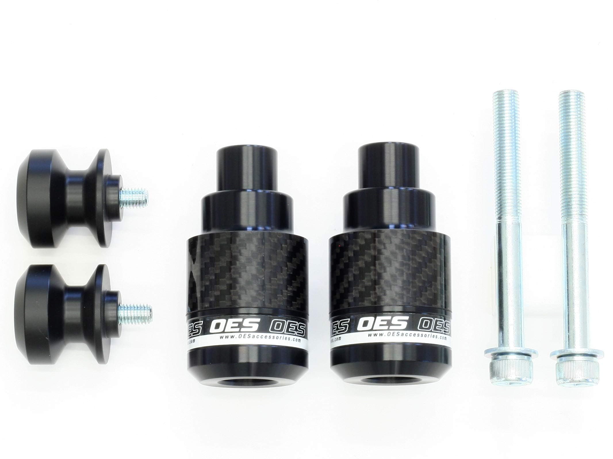 OES Carbon Frame Sliders and Swingarm Spools 2018 2019 2020 Suzuki GSXS750 GSX-S750 (White)