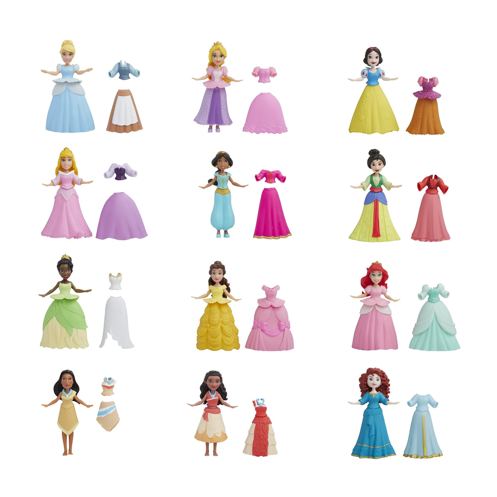 Disney Princess Secret Styles Royal Ball Collection, 12 Small Dolls with Dresses, Toy for Girls Ages 4 Years and Up (Amazon Exclusive)