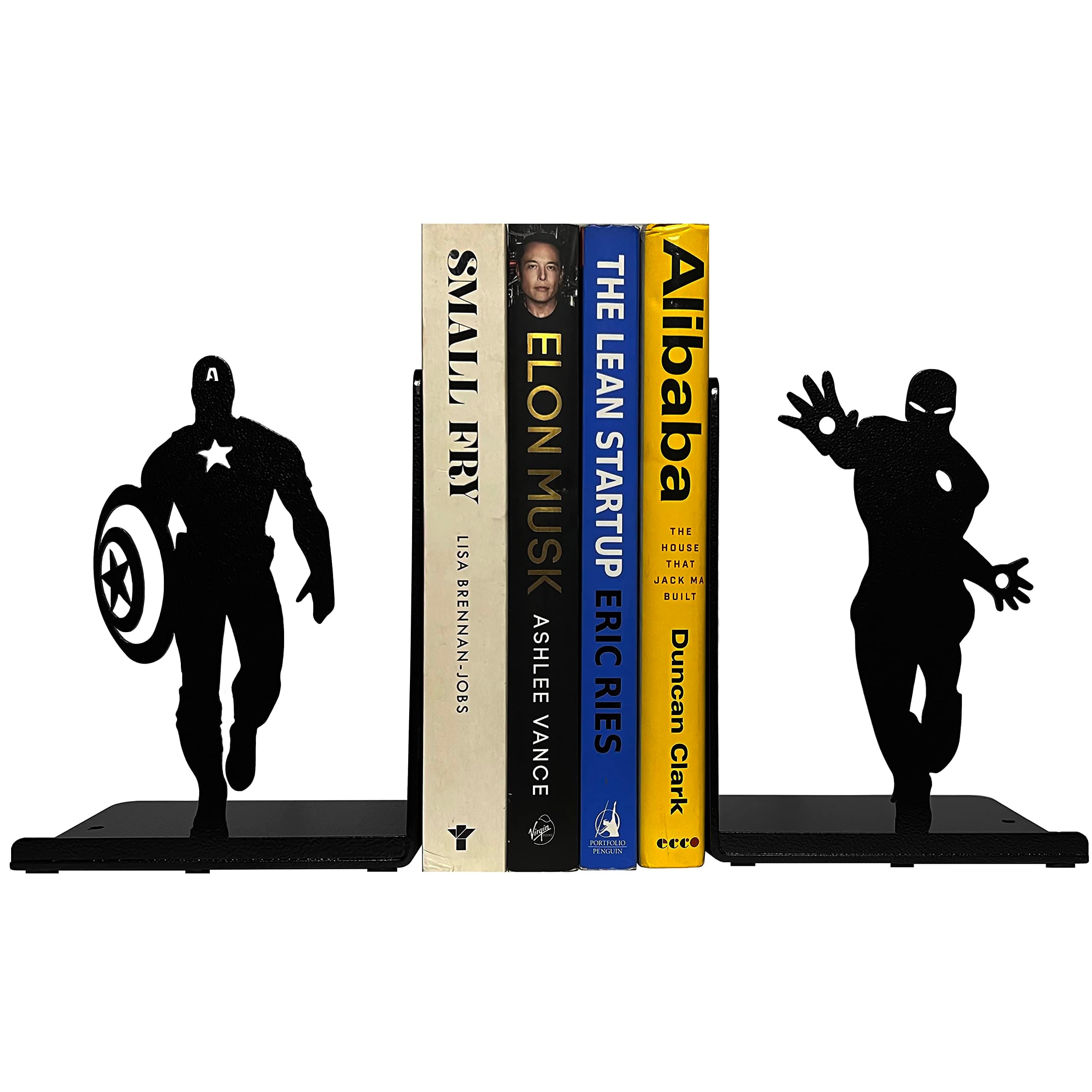 Superheros Decorative Metal Bookends, Non Skid Book End, Book Stopper for Home/Office Decor/Shelves, 18 X 14 X 10 CM Per Piece