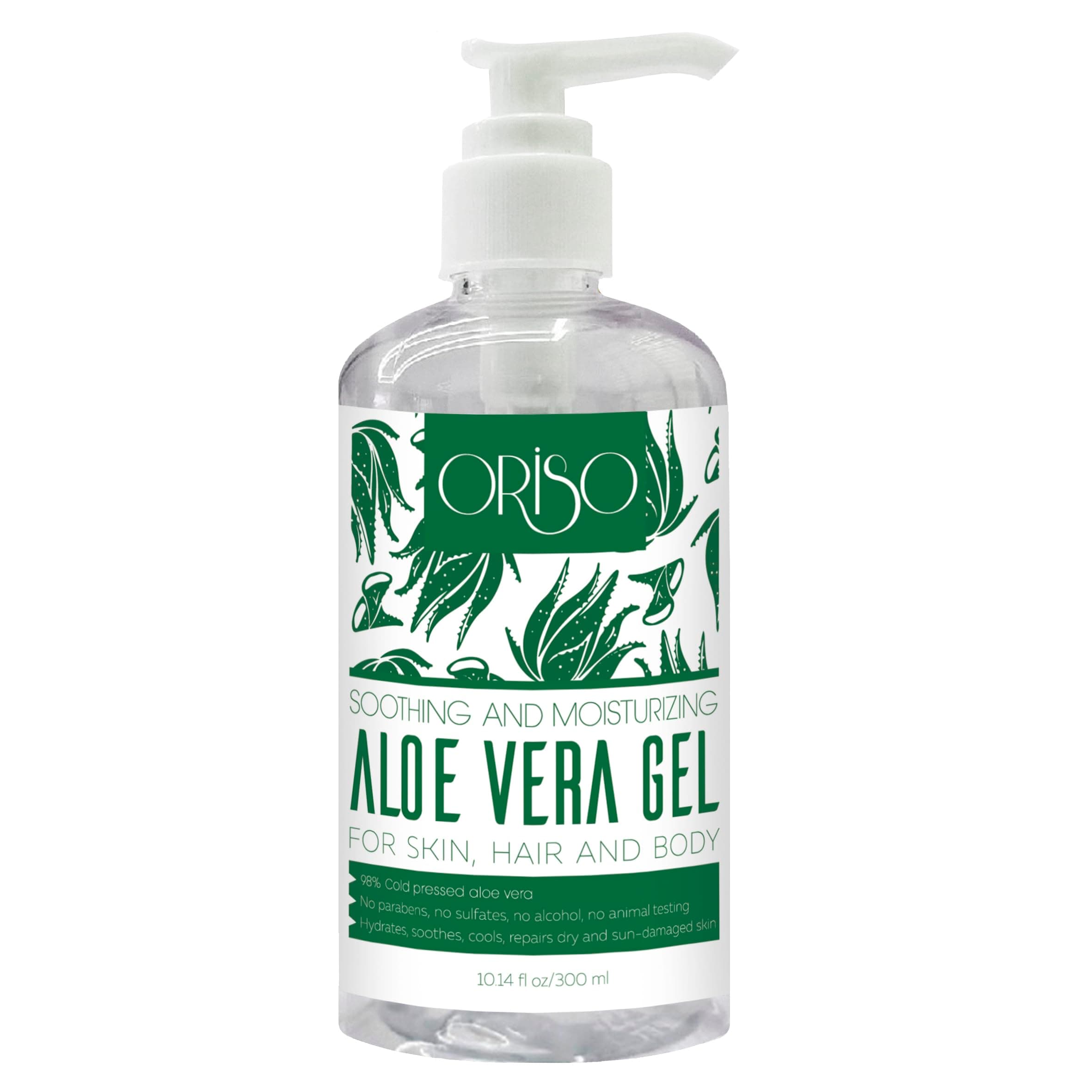 - Aloe Vera Gel With Cold Pressed Aloe Vera - Pure Sunburn Relief, Bug Bites, Small Cuts - Soothing Moisturizer Lotion For Face, Hair and Body - 10 Fl Oz