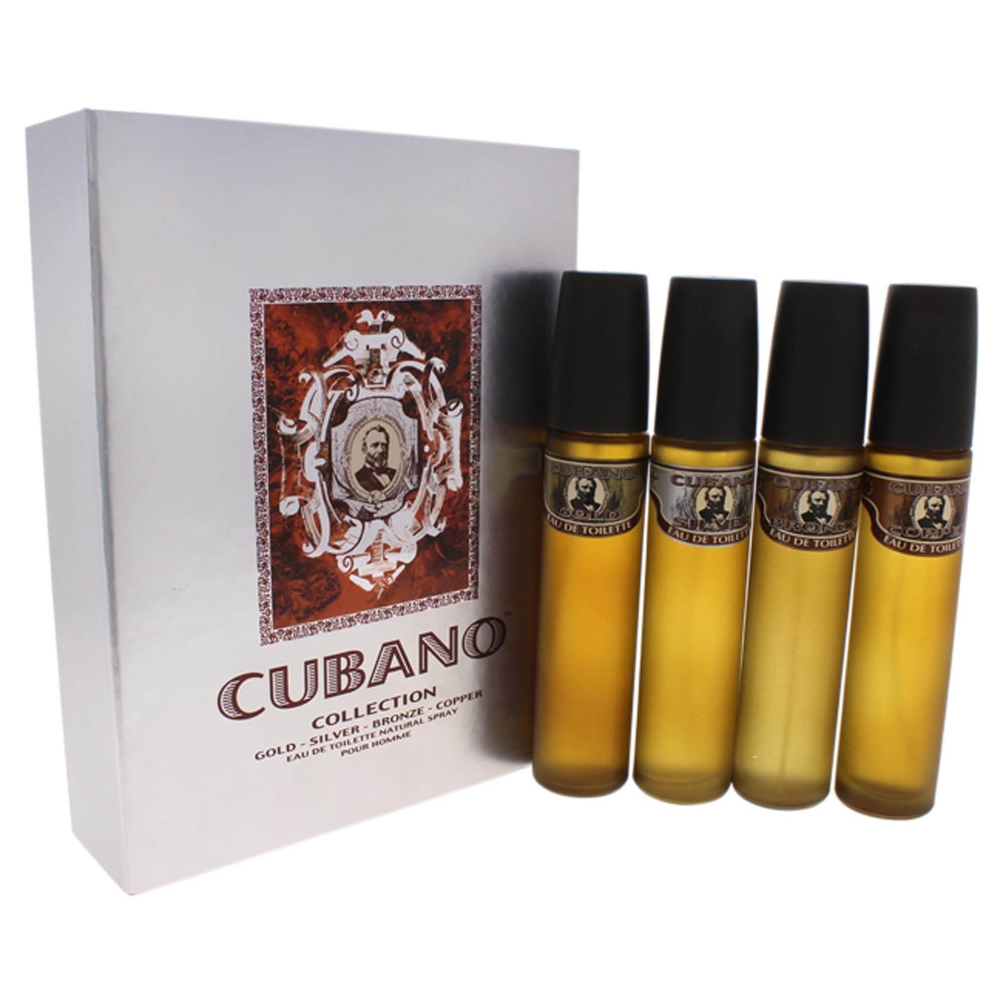 Variety By Cubano For Men. Set-4 Piece Variety With Cubano Gold, Silver, Bronze & Copper - Each Eau De Toilette Spray 2 OZ