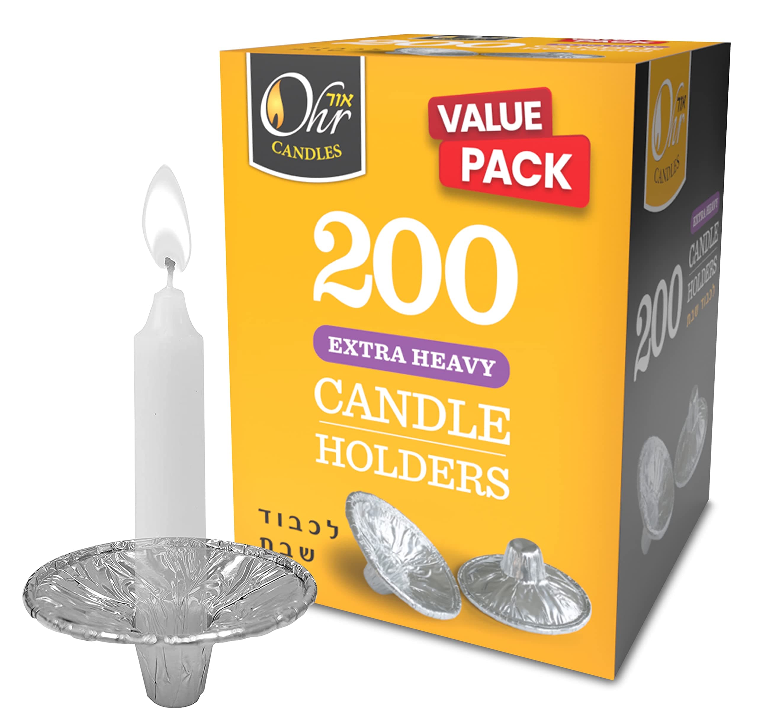 Ohr Candles Extra Heavy Disposable Aluminium Foil Candle Holder, Drip Cup Bobeches - 200 Pack