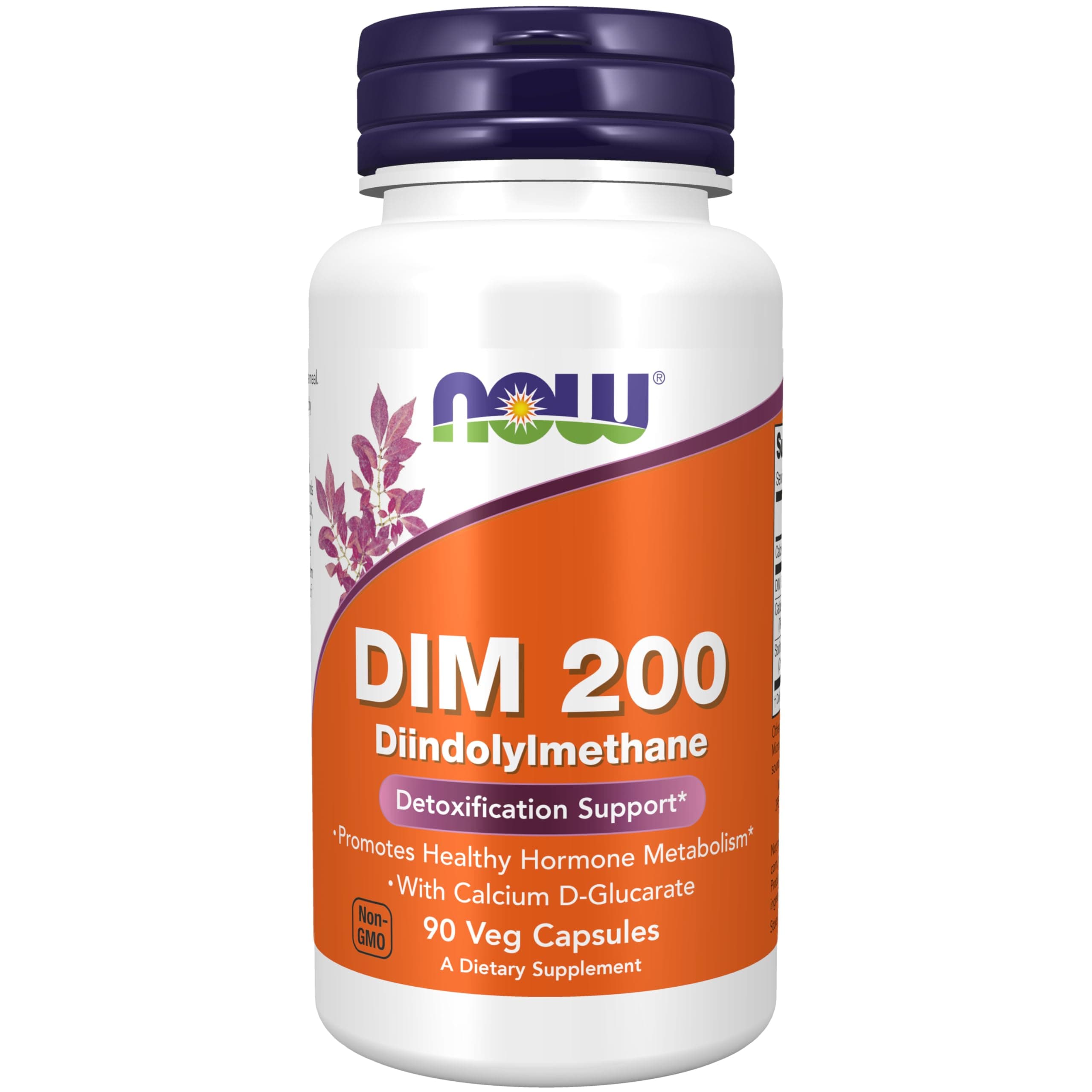 NOW Foods Supplements, DIM 200 (Diindolylmethane) with Calcium D-Glucarate, 90 Veg Capsules