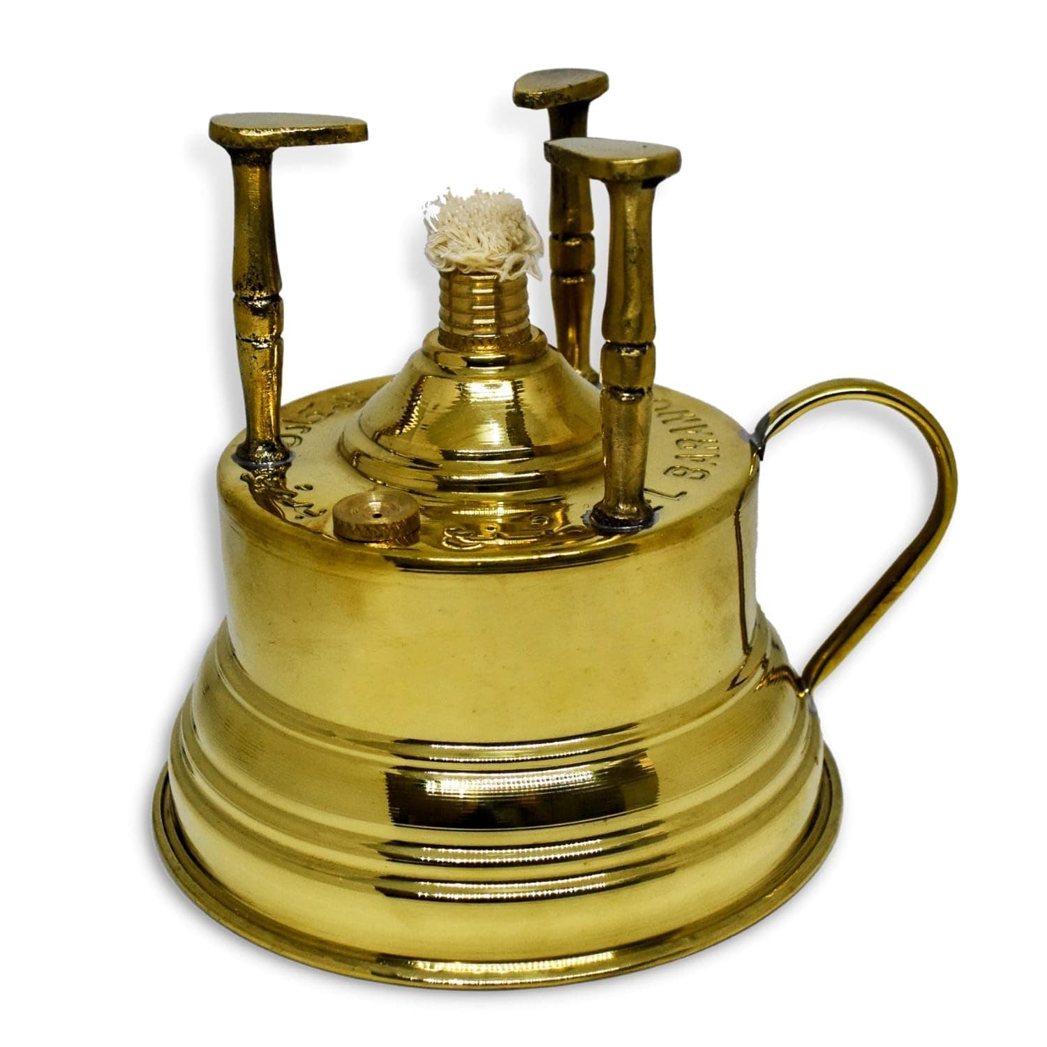 Al Bramony Brass Copper Turkish Greek Coffee Alcohol Burner Maker Table Top Tabletop with Brass Handle Arabian Arabic Solid Large Size Hand Hammered Handmade Egypt Egyptian Decanter