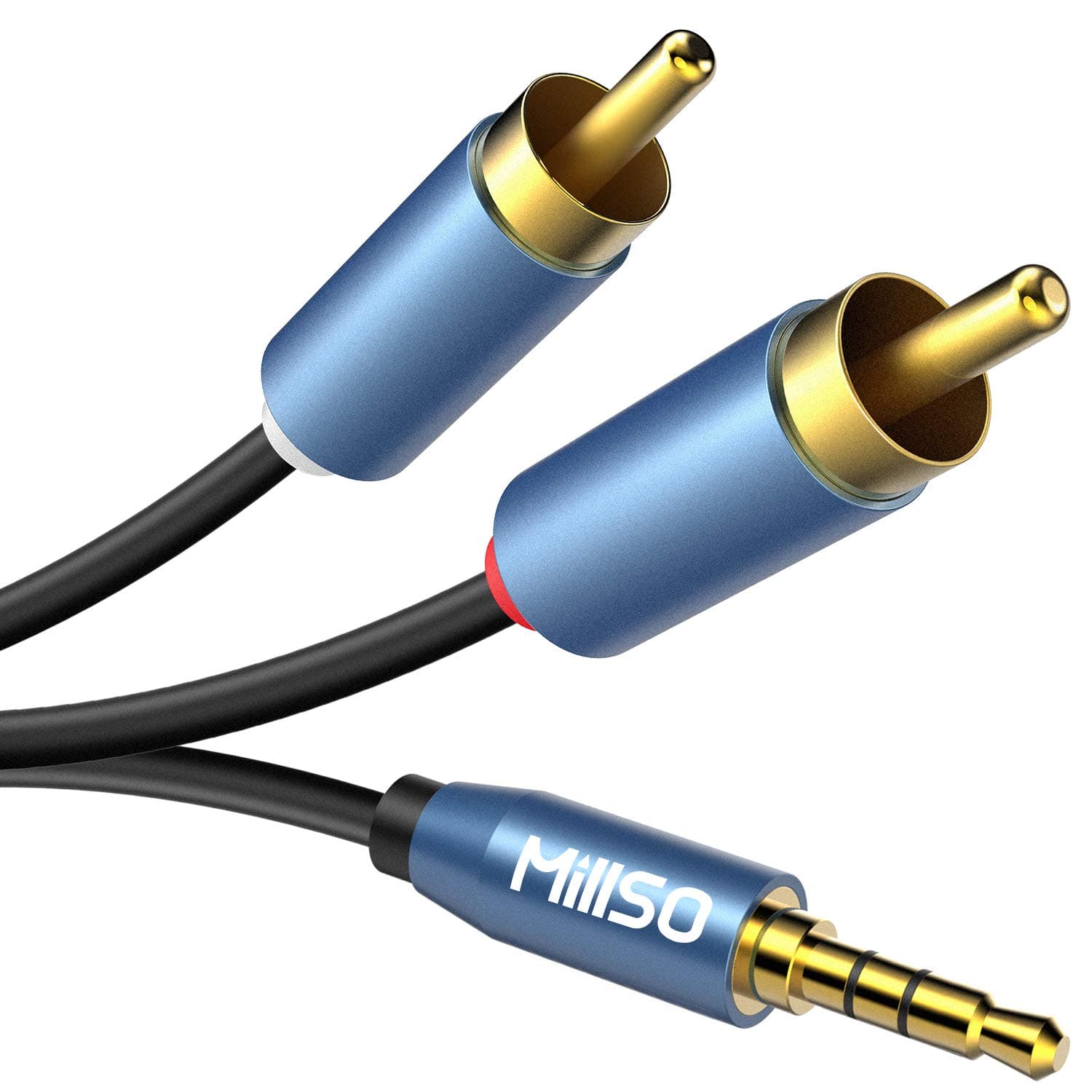 MillSO 3.5mm to RCA, (33 FT) RCA to 3.5mm AUX Cable 1/8 to RCA Male Premium Stereo Audio Cable for Connects a Smartphone, Tablet, or MP3 Player to a Speaker or Other RCA-Enabled Devices - 33ft/10m