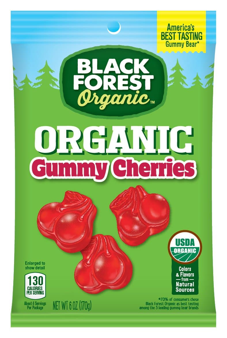 Black Forest Organic Gummy Cherries Candy, 6 Ounce, Pack of 12