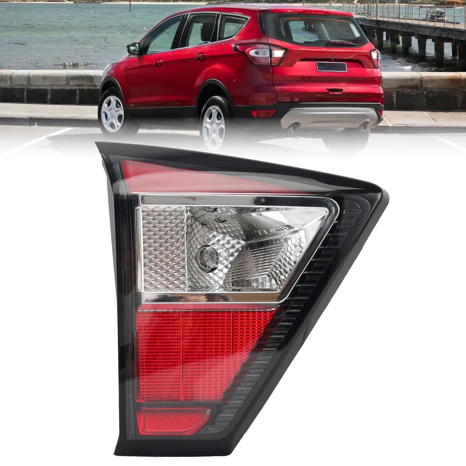 Tail Light Assembly Compatible with Ford Escape Kuga 2017 2018 2019 Inner Rear Brake Replaces GJ5Z13405F FO2802118 Left Driver Side